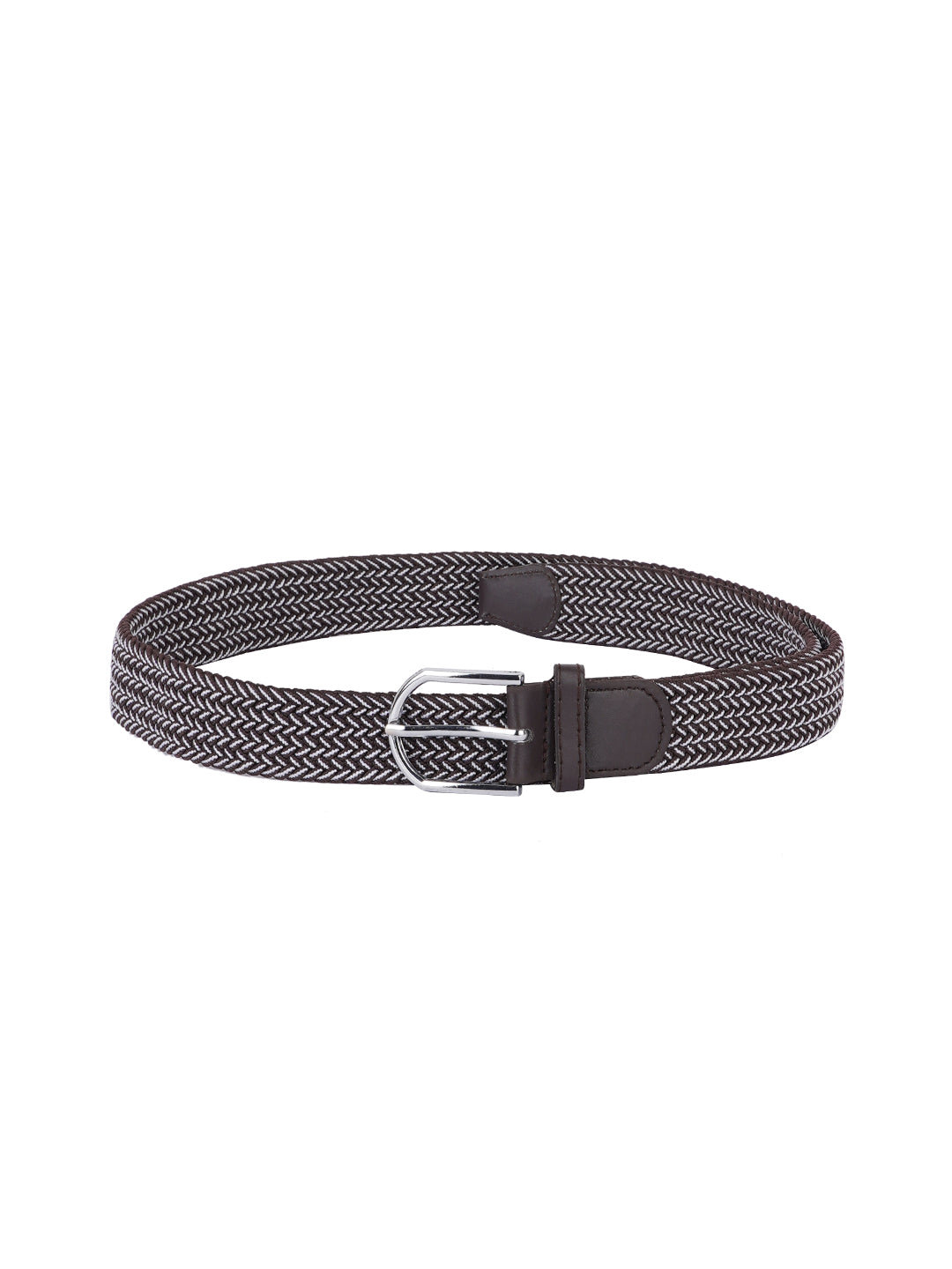 Style Shoes Brown and White Freesize Textured Stretchable Belt For Men and Boys
