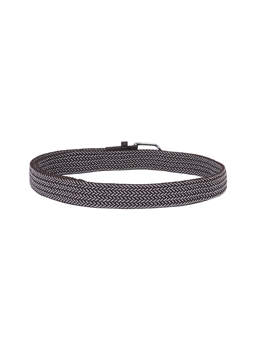 Style Shoes Brown and White Freesize Textured Stretchable Belt For Men and Boys