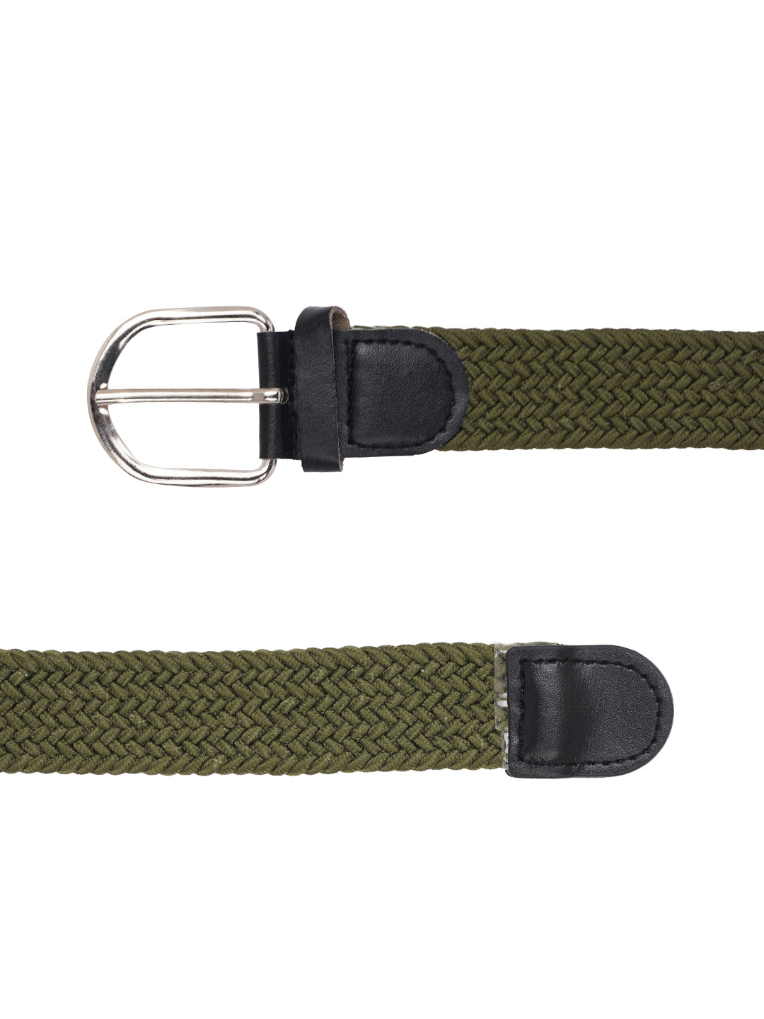 Style Shoes Olive Green Freesize Braided Stretchable Belt For Men and Boys