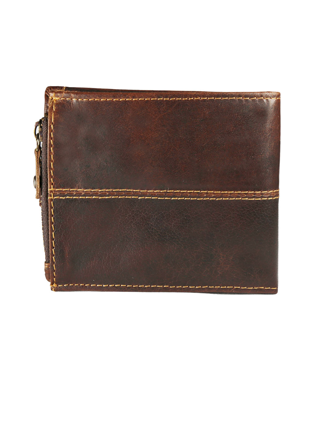 Style Shoes Brown Genuine Leather Wallet with Button Closure For Men
