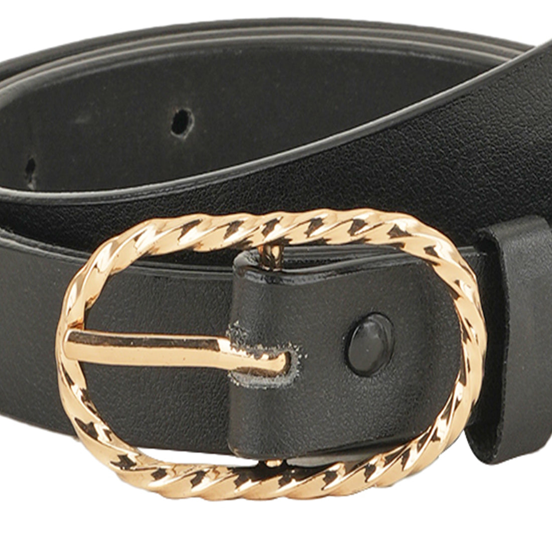 Style Shoes Black PU Belt for Women and Girls