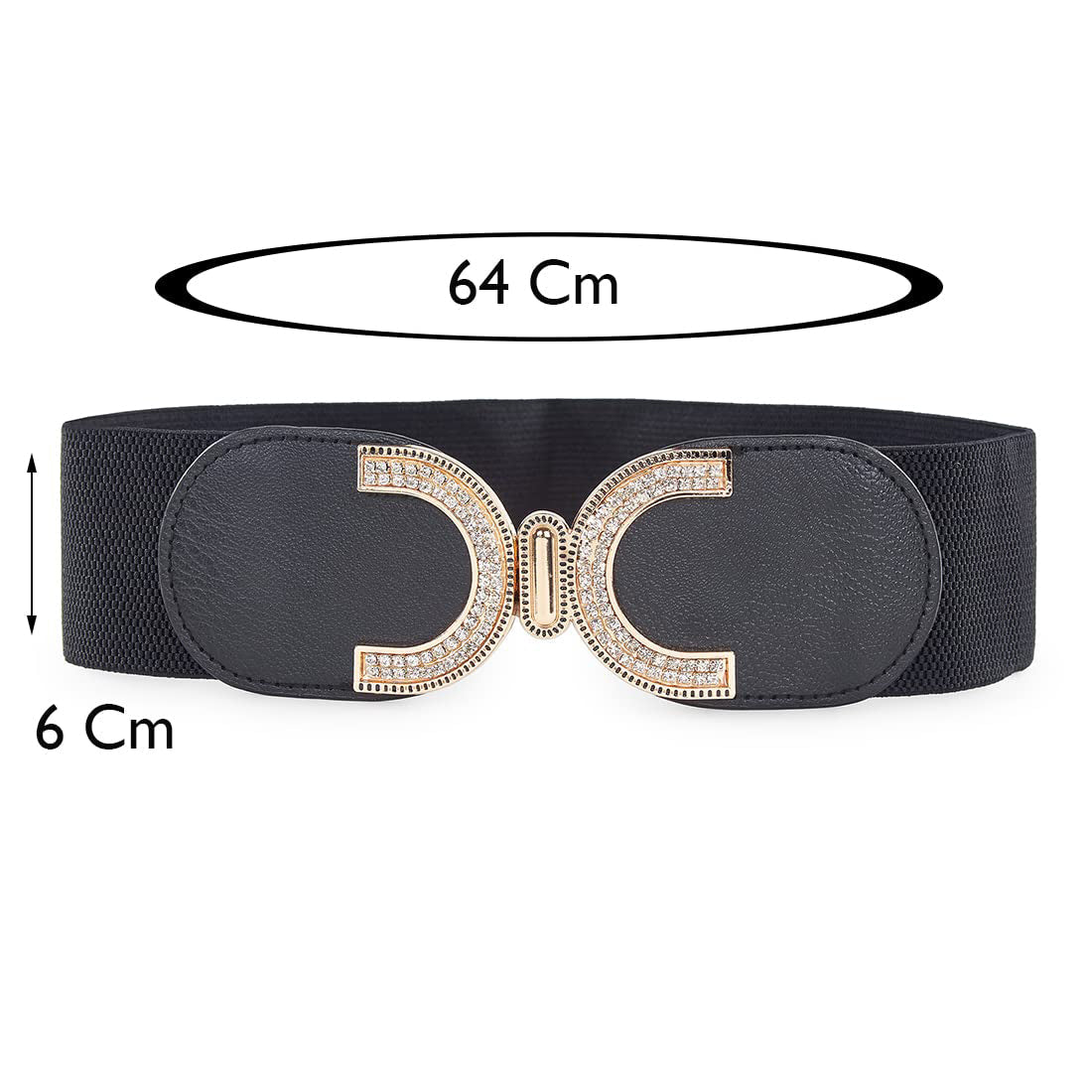 Style Shoes Black Freesize Elasticated Stretchable Dress Belt For Women and Girls