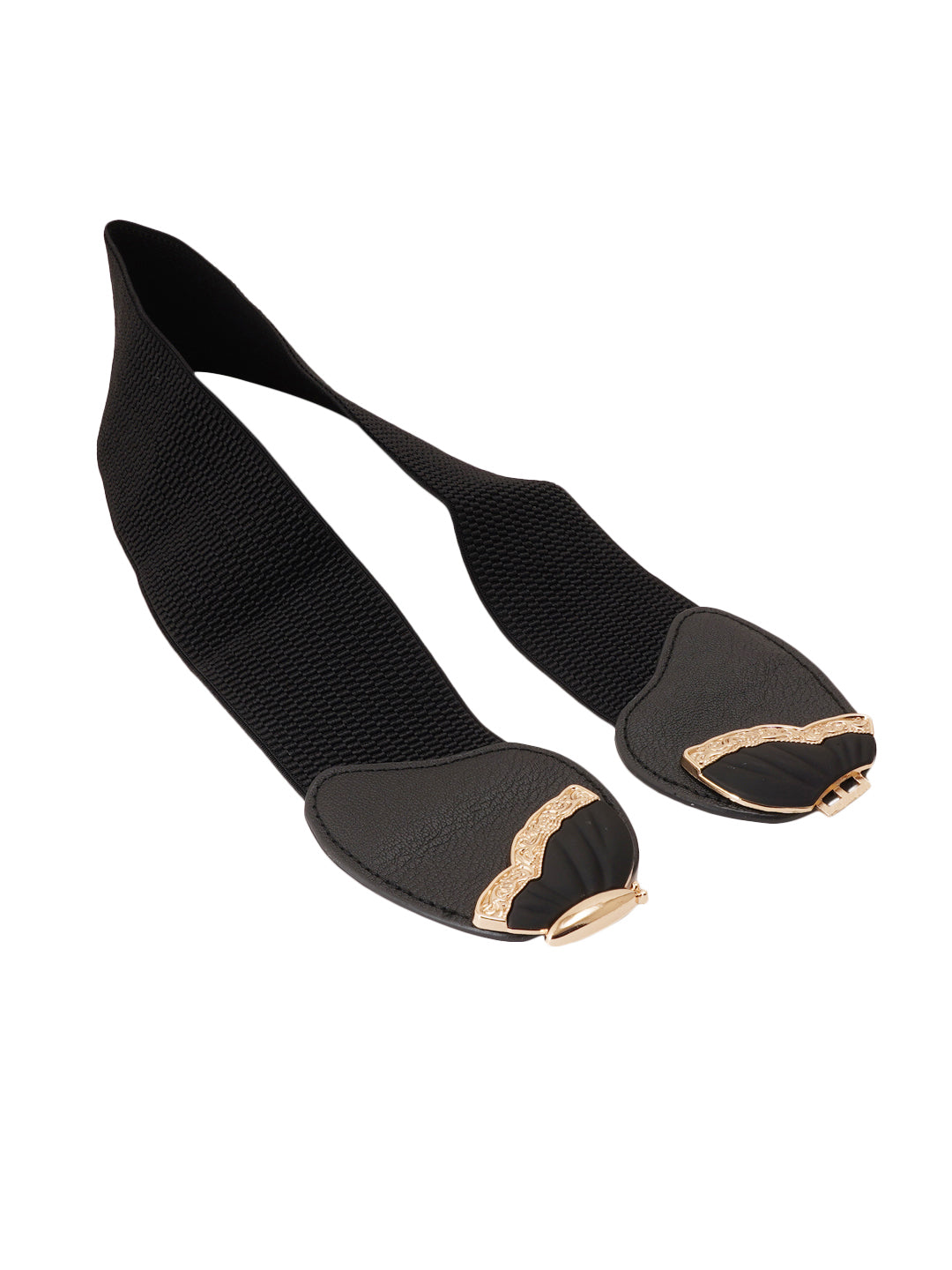 Style Shoes Black Freesize Elasticated Stretchable Dress Belt For Women and Girls