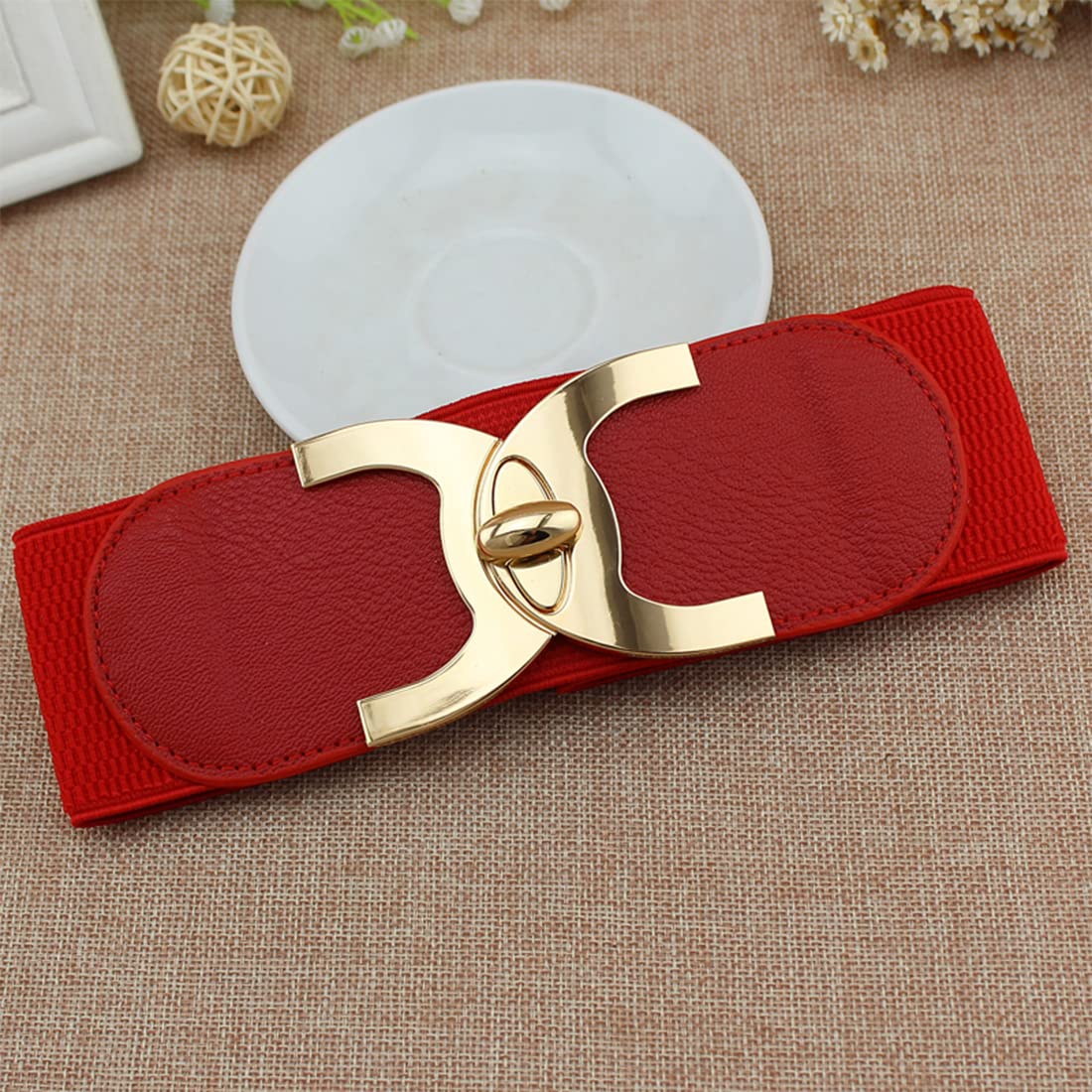Style Shoes Red Freesize Elasticated Stretchable Dress Belt For Women and Girls