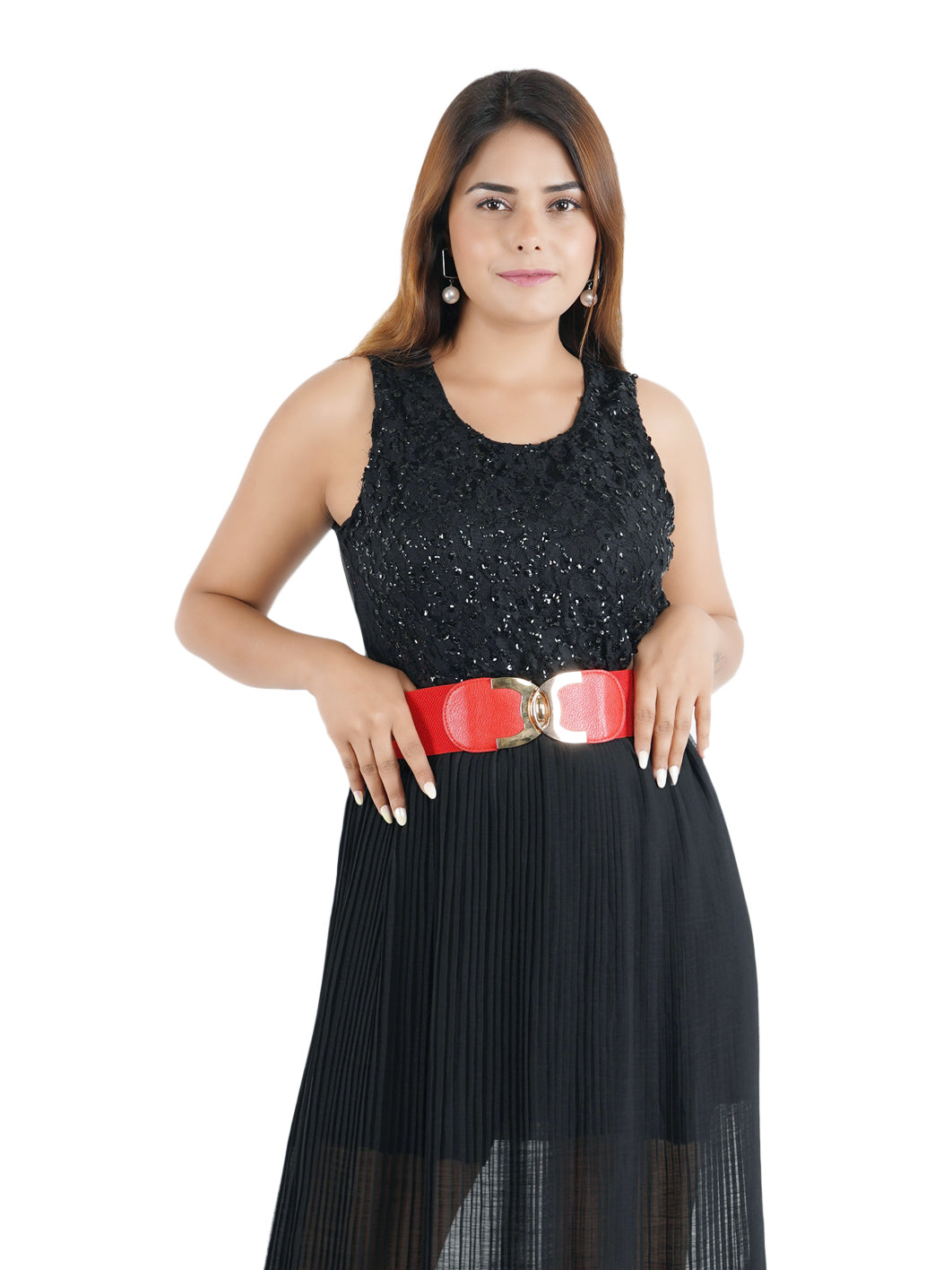 Style Shoes Red Freesize Elasticated Stretchable Dress Belt For Women and Girls