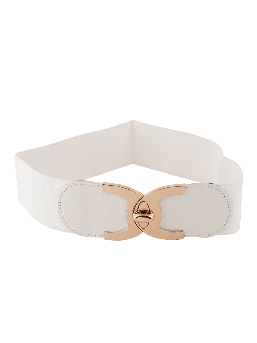 Style Shoes White Freesize Elasticated Stretchable Dress Belt For Women and Girls