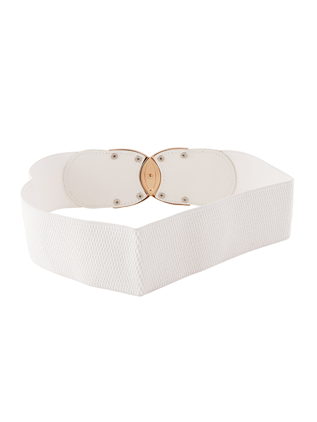 Style Shoes White Freesize Elasticated Stretchable Dress Belt For Women and Girls