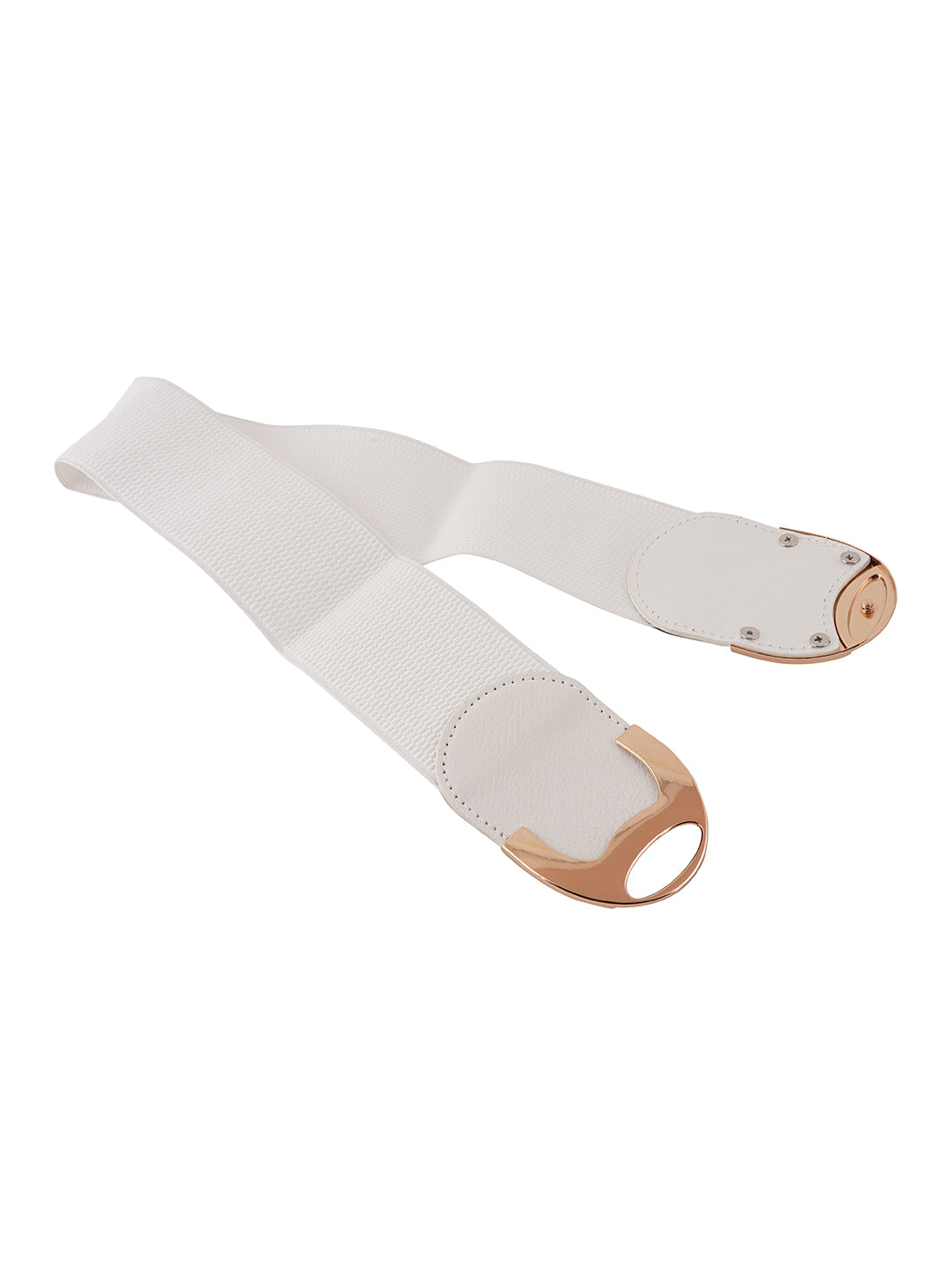 Style Shoes White Freesize Elasticated Stretchable Dress Belt For Women and Girls