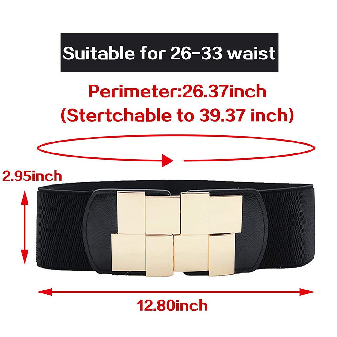 Style Shoes Black Freesize Elasticated Stretchable Dress Belt For Women and Girls