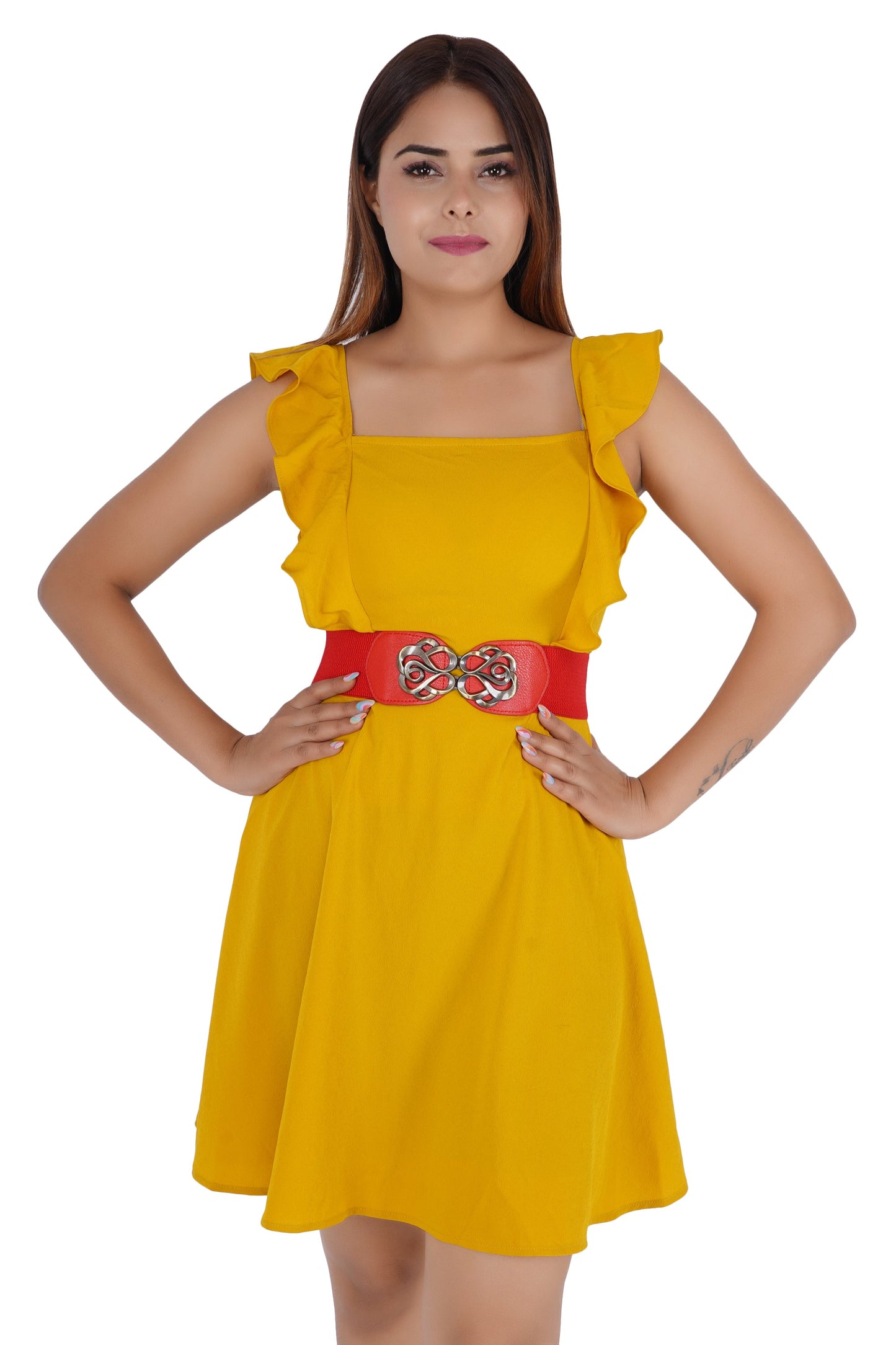 Style Shoes Red Freesize Elasticated Stretchable Dress Belt For Women and Girls