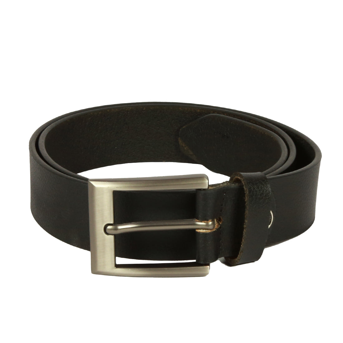 Style Shoes Black Genuine Leather Belt with Tan Buckle Closure for Men and Boys