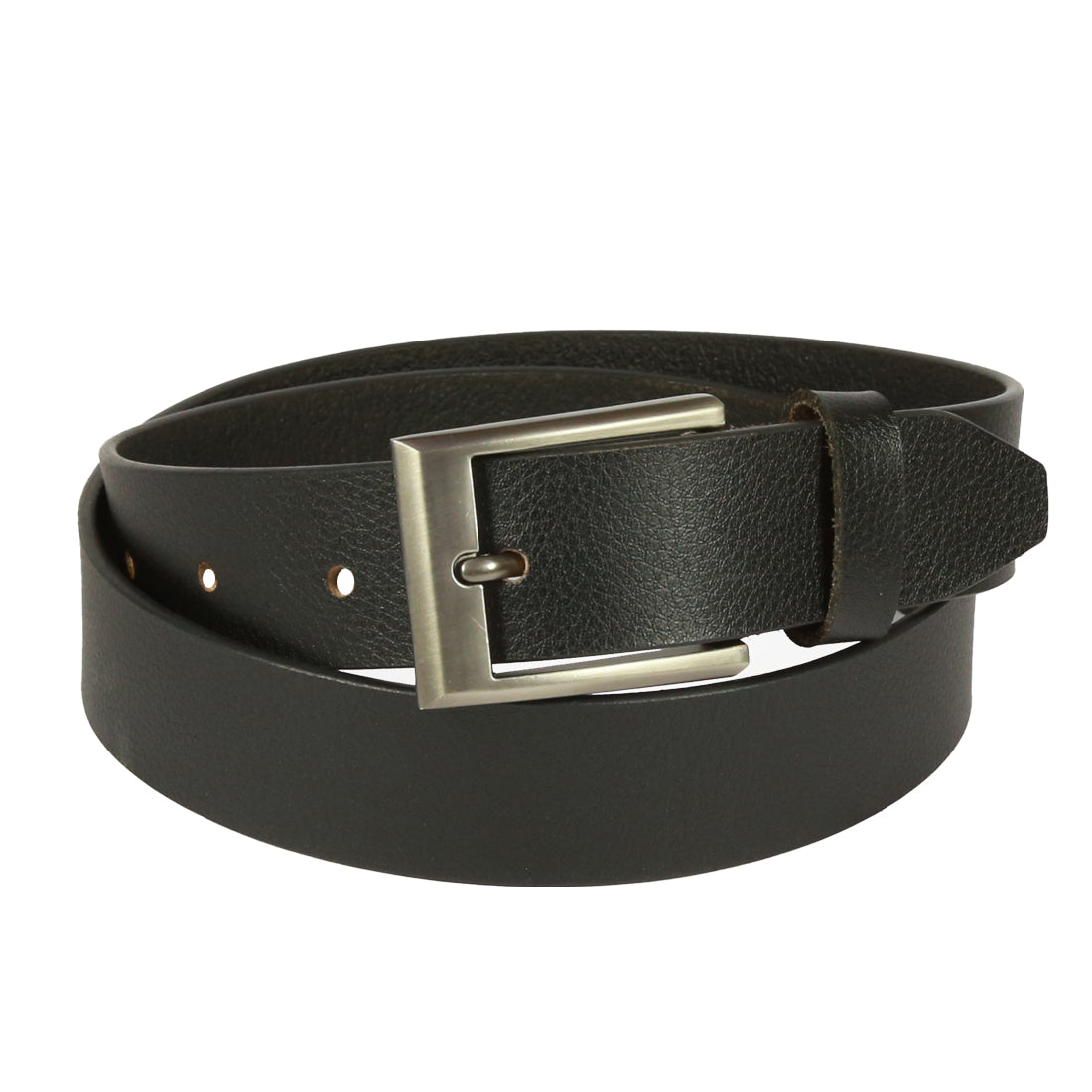 Style Shoes Black Genuine Leather Belt with Tan Buckle Closure for Men and Boys
