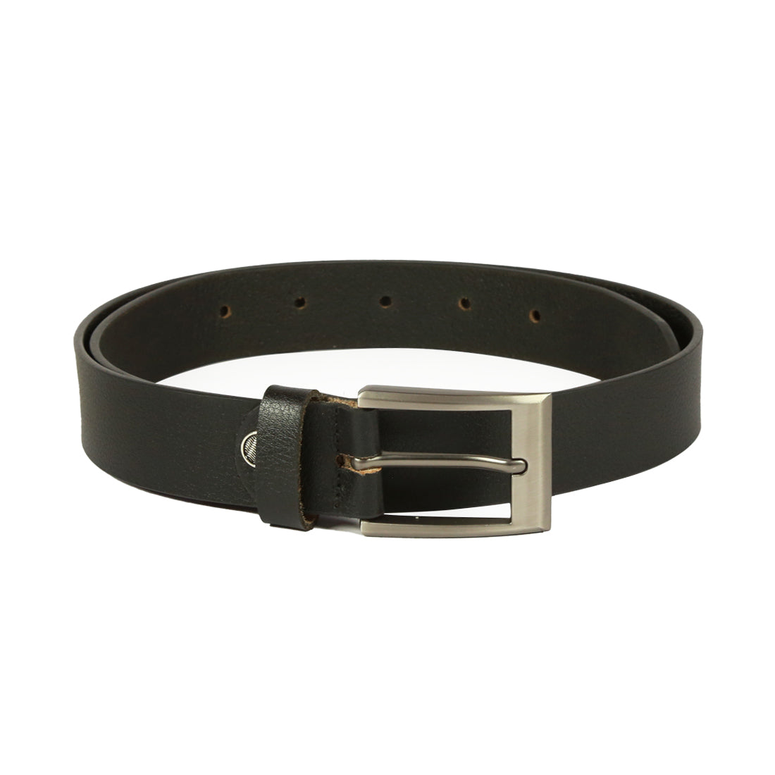 Style Shoes Black Genuine Leather Belt with Tan Buckle Closure for Men and Boys