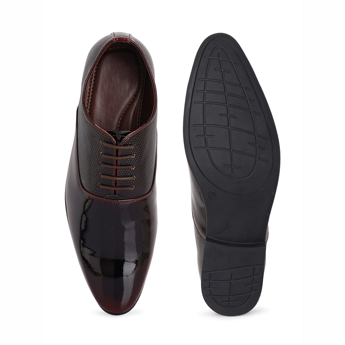 STYLE SHOES Cherry Lace Up Men Formal Textured Partywear Shoes