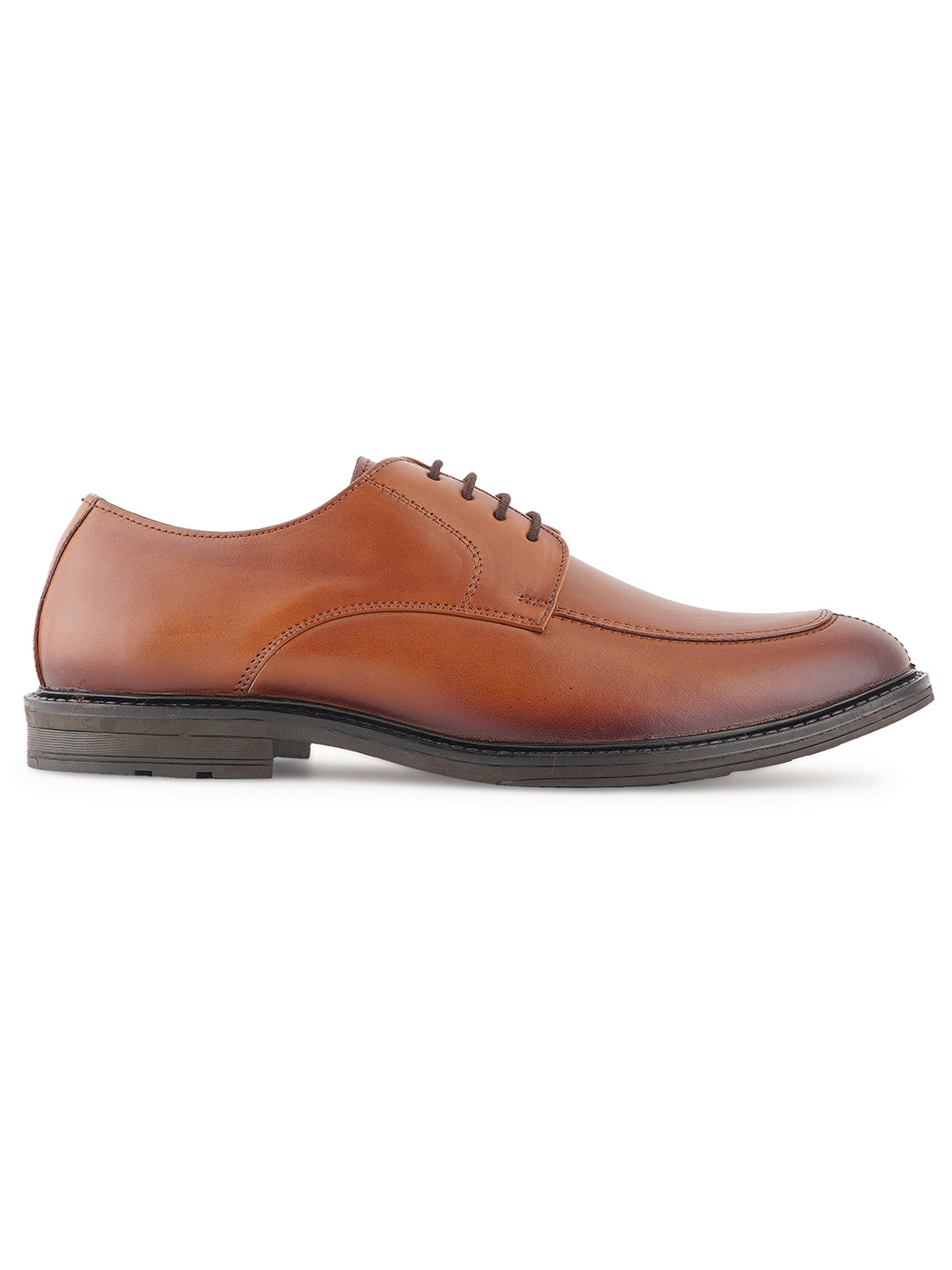 STYLE SHOES Tan Leather Formal Lace Up Derby Shoes for Men