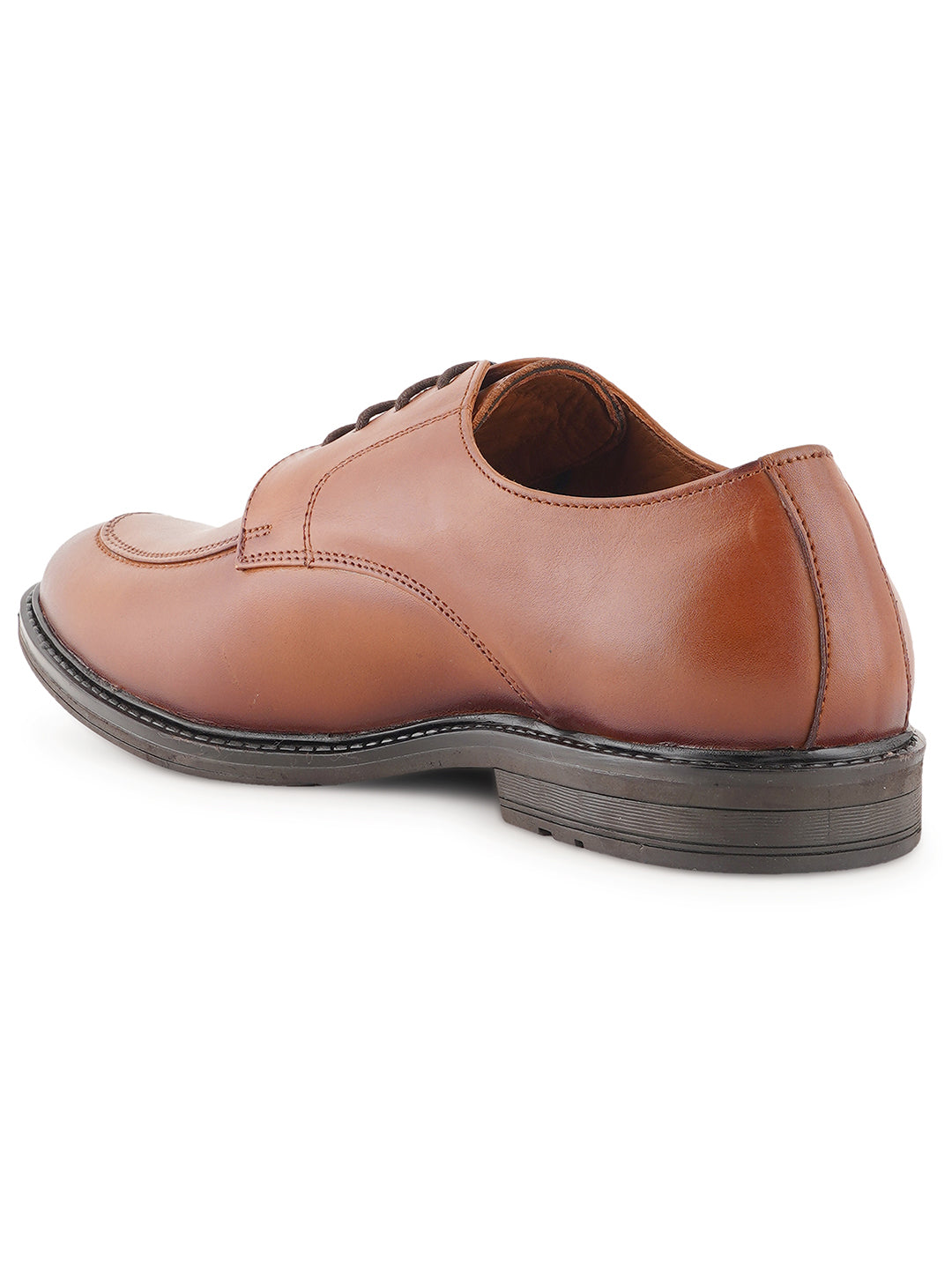 STYLE SHOES Tan Leather Formal Lace Up Derby Shoes for Men