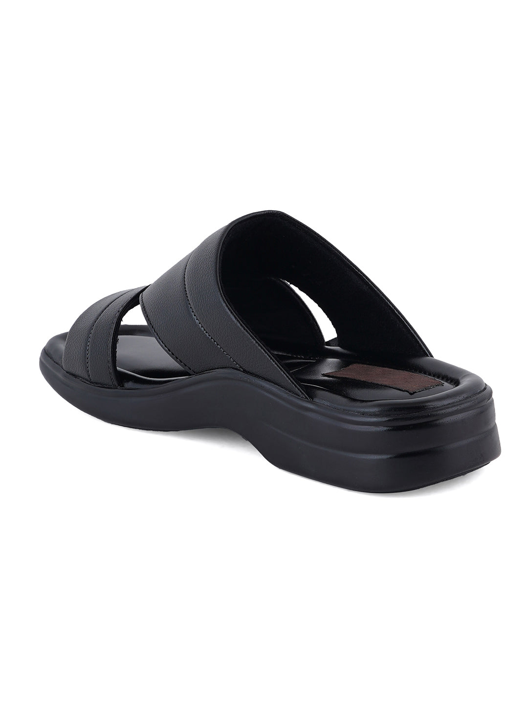 STYLE SHOES Black Micro Upper Sandals for Men