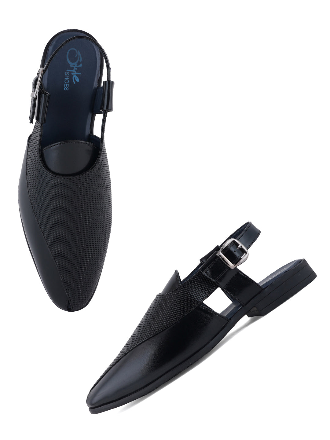 STYLE SHOES Black Micro Upper Peshawari Sandals for Men