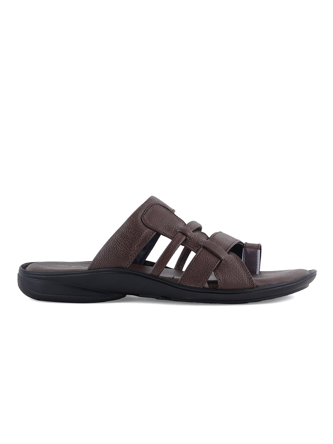 STYLE SHOES Brown Leather Sandals for Men