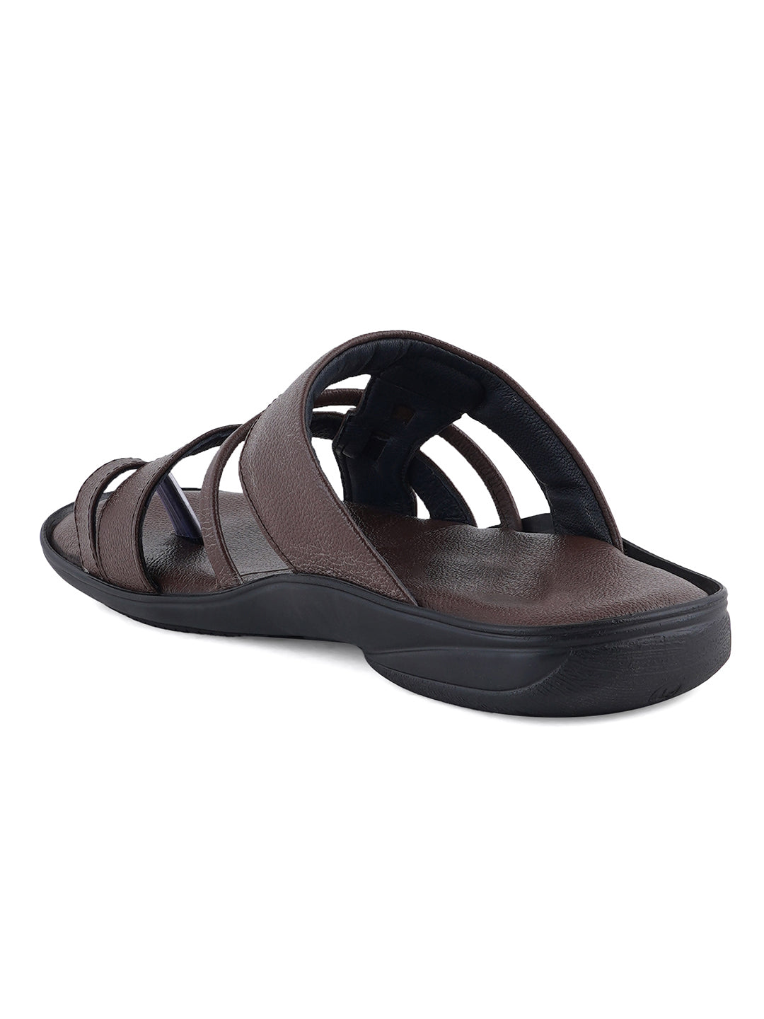 STYLE SHOES Brown Leather Sandals for Men