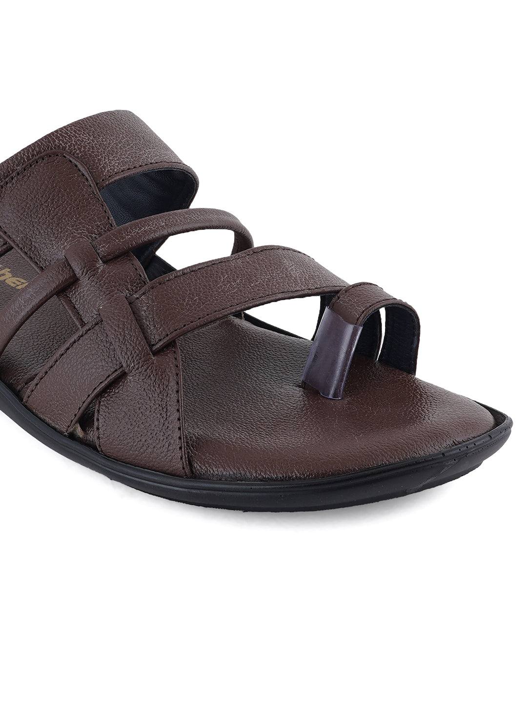STYLE SHOES Brown Leather Sandals for Men
