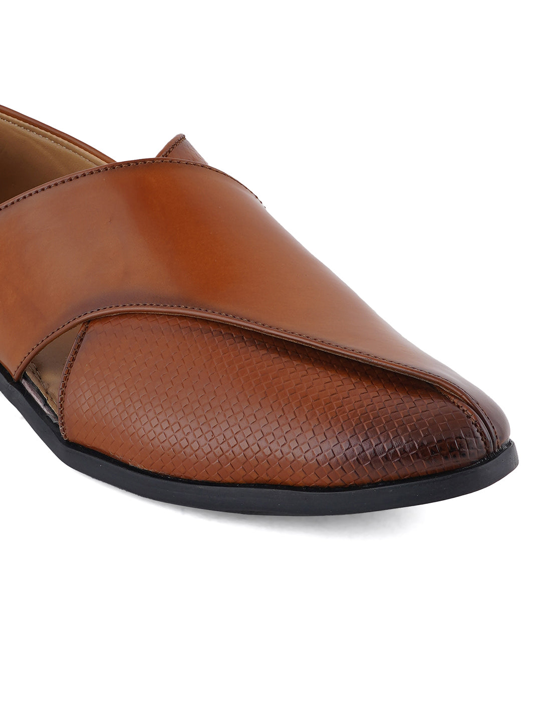 STYLE SHOES Tan Micro Upper Peshawari Sandals for Men