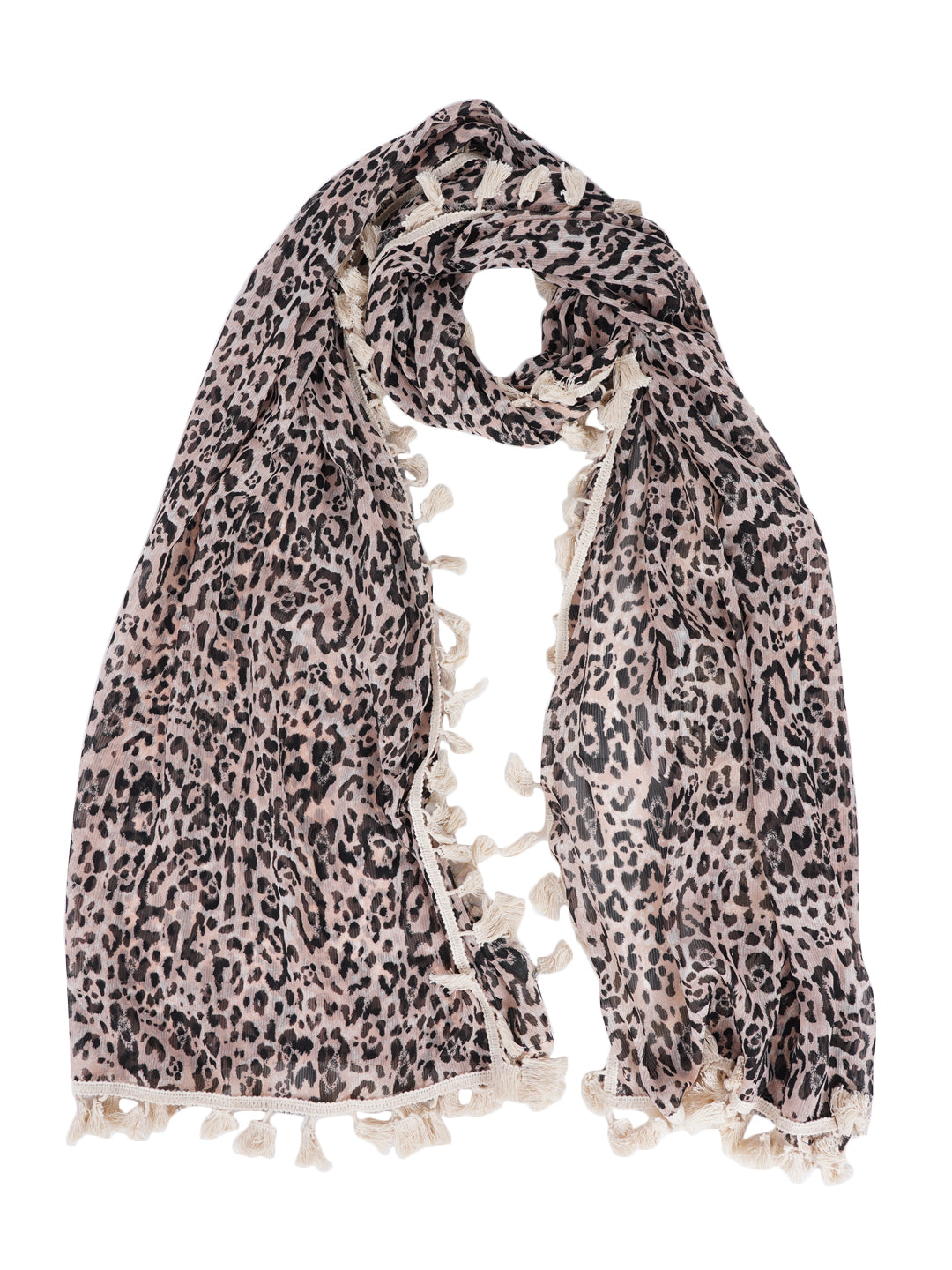 Style Shoes Tiger Print Brown & White Stole for Women & Girls
