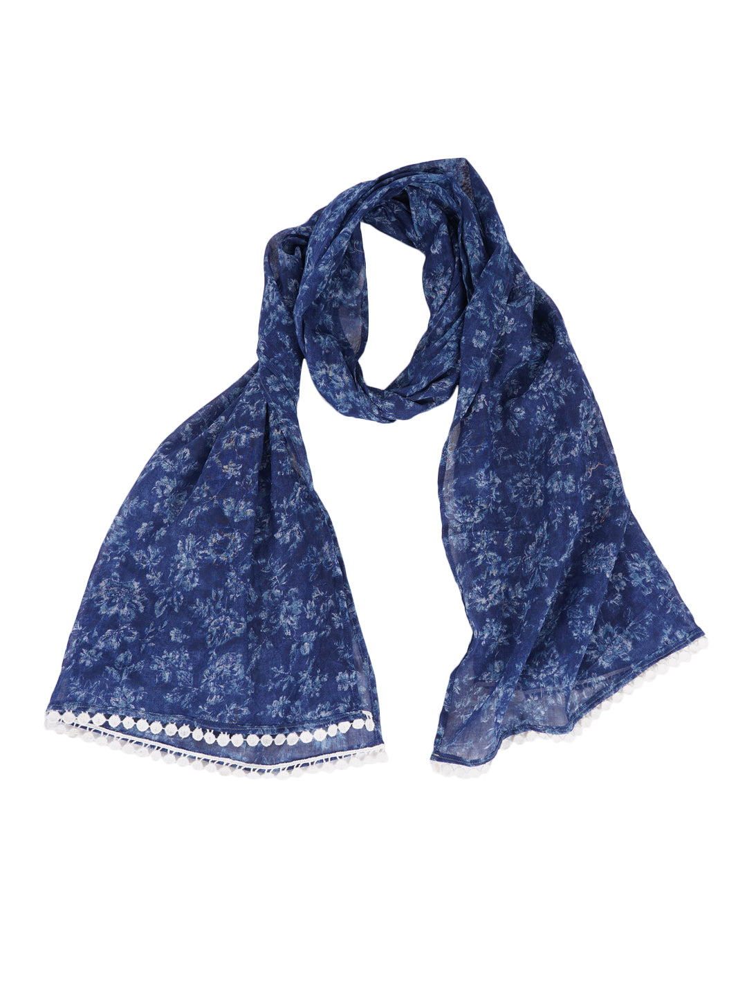 Style Shoes Blue Floral Printed Stole for Women & Girls