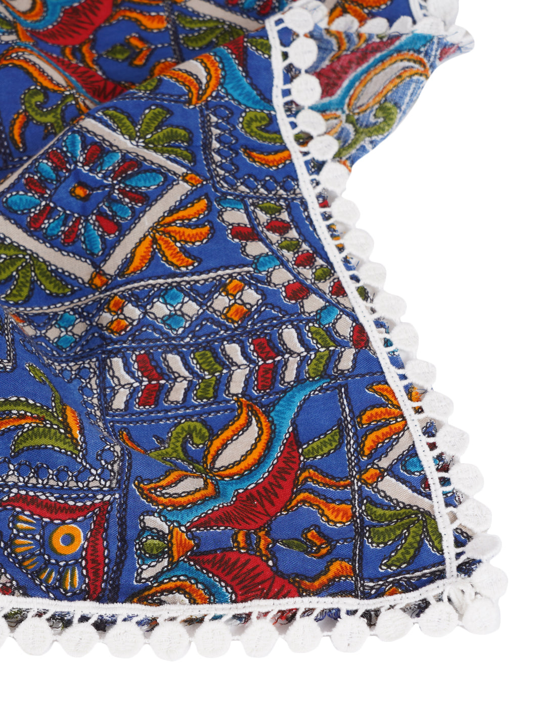 Style Shoes Blue Jaipuri Print Cotton Stole for Women & Girls