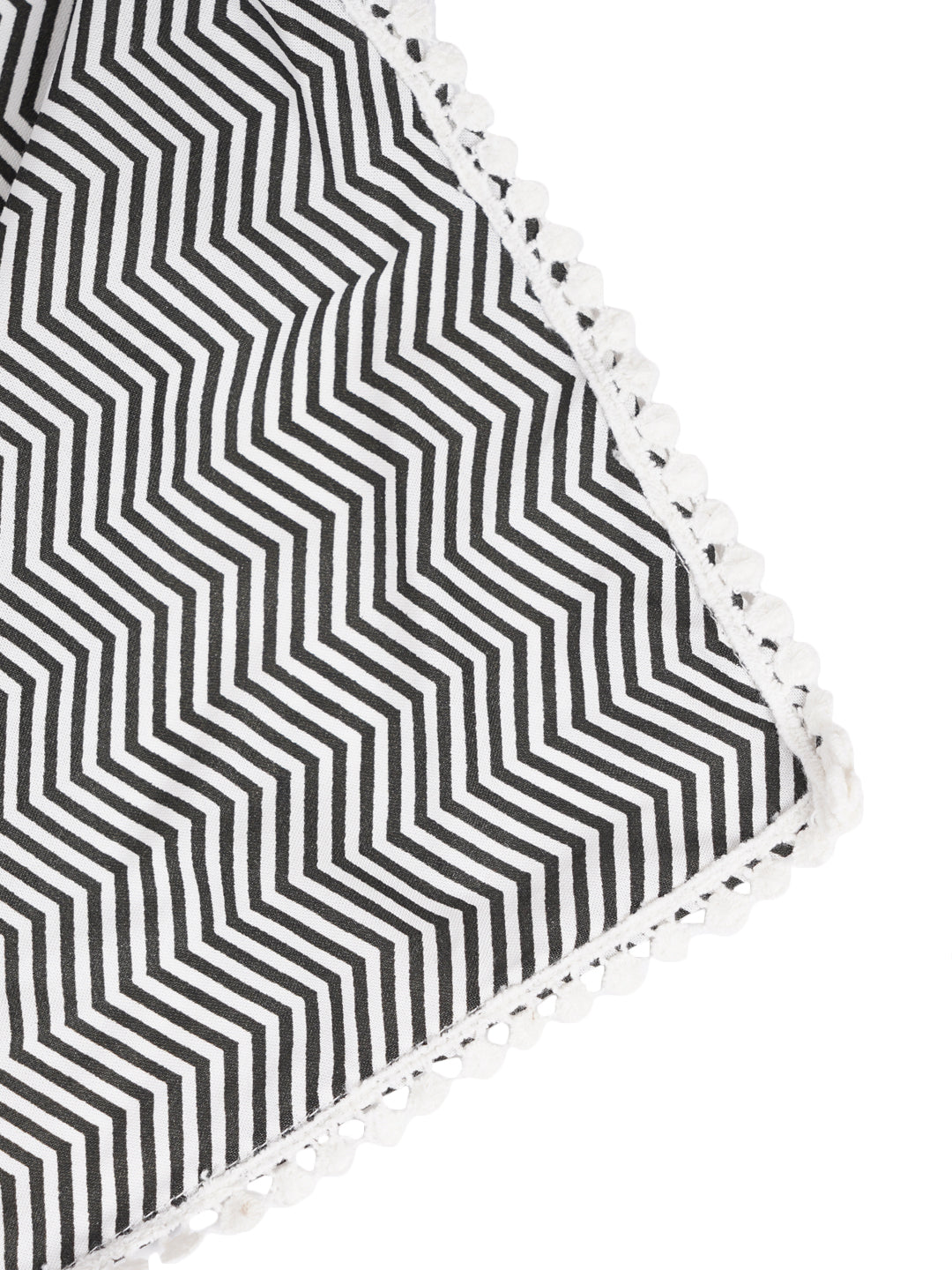 Style Shoes Black Stripe Print Cotton Stole for Women & Girls