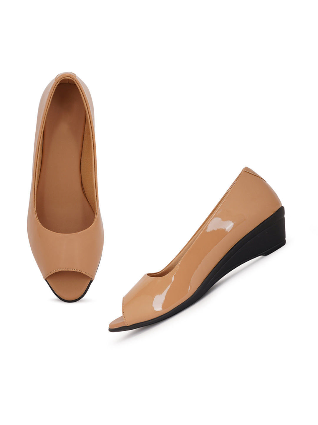 Style Shoes Beige Wedge Heel Bellies For Women and Girls