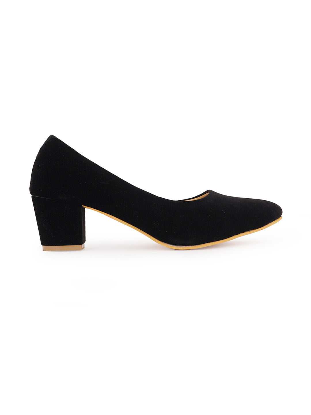 Style Shoes Pointed Toe Suede Block Heels Bellies for Women and Girls