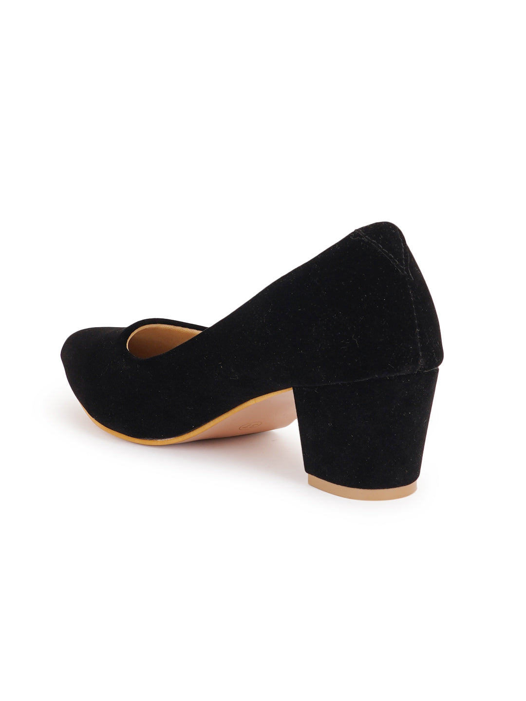 Style Shoes Pointed Toe Suede Block Heels Bellies for Women and Girls