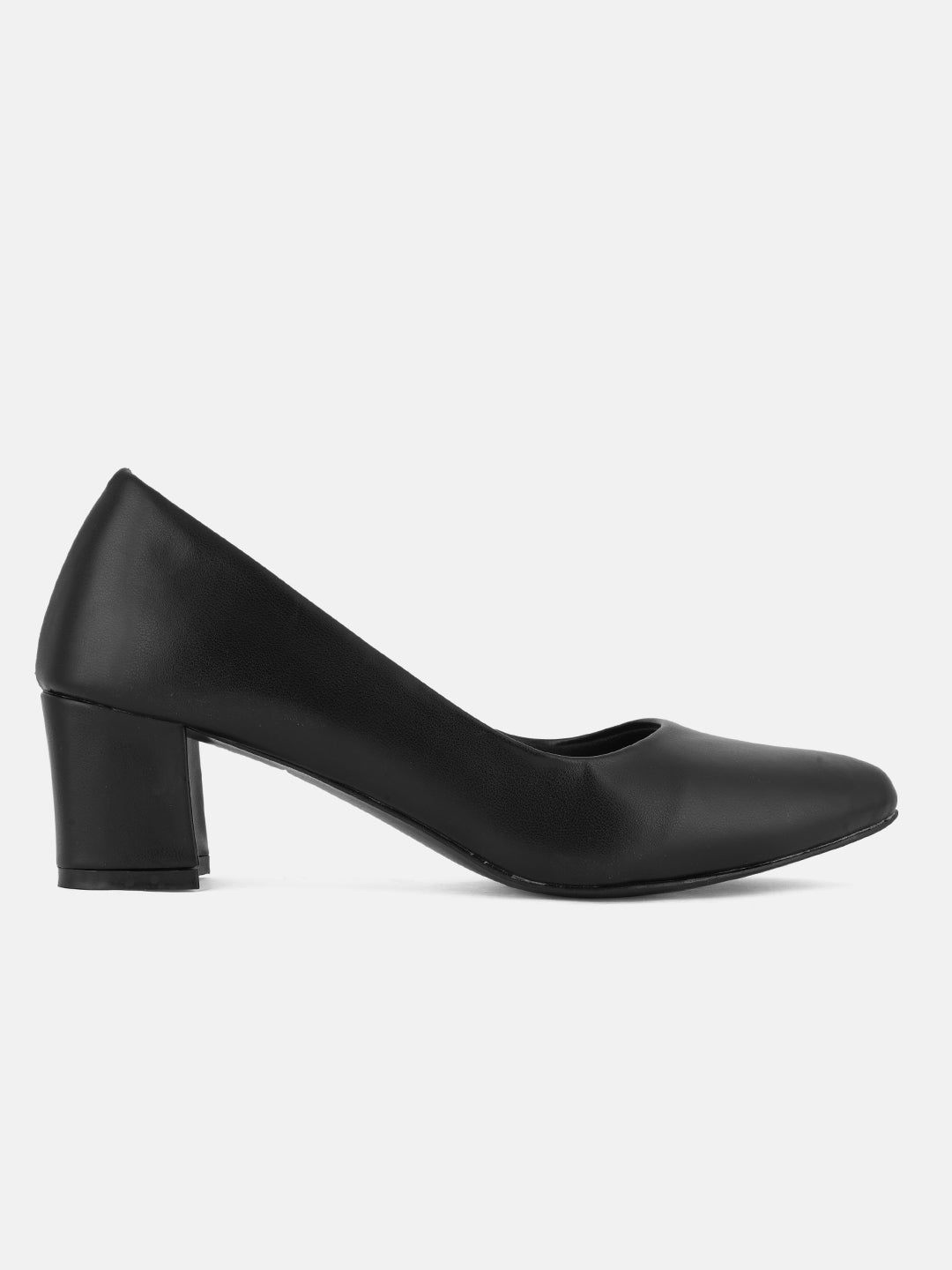 Style Shoes Black Block Heel Pumps Bellies for Women and Girls