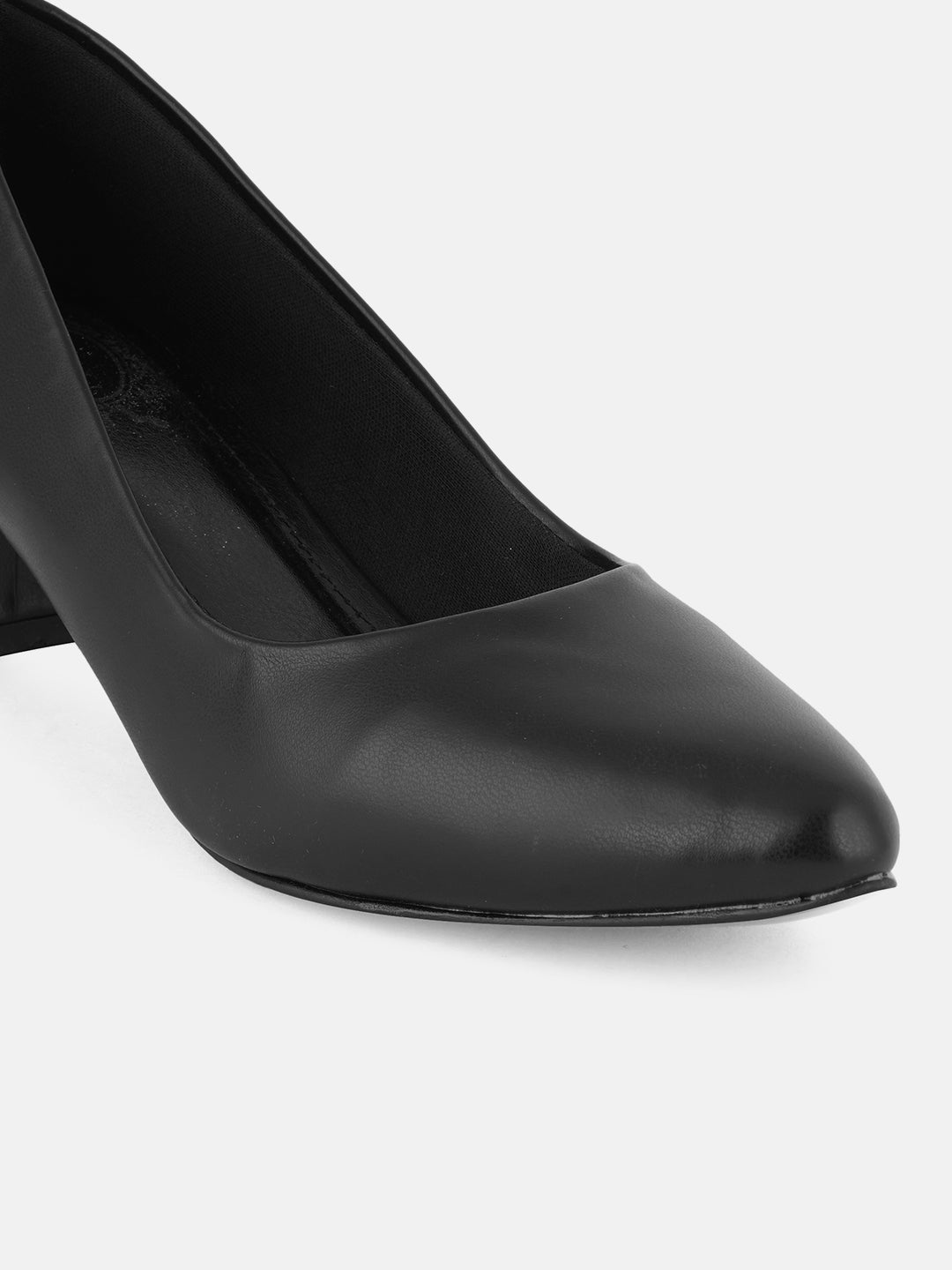 Style Shoes Black Block Heel Pumps Bellies for Women and Girls