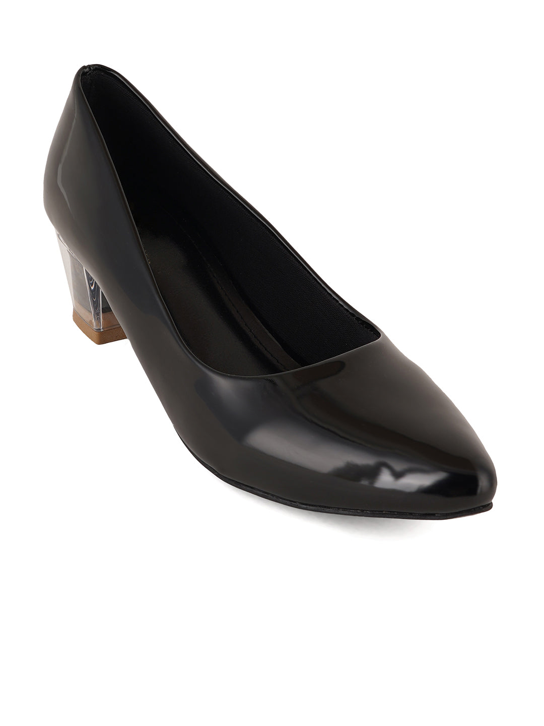 Style Shoes Black Block Heel Pumps Bellies for Women and Girls