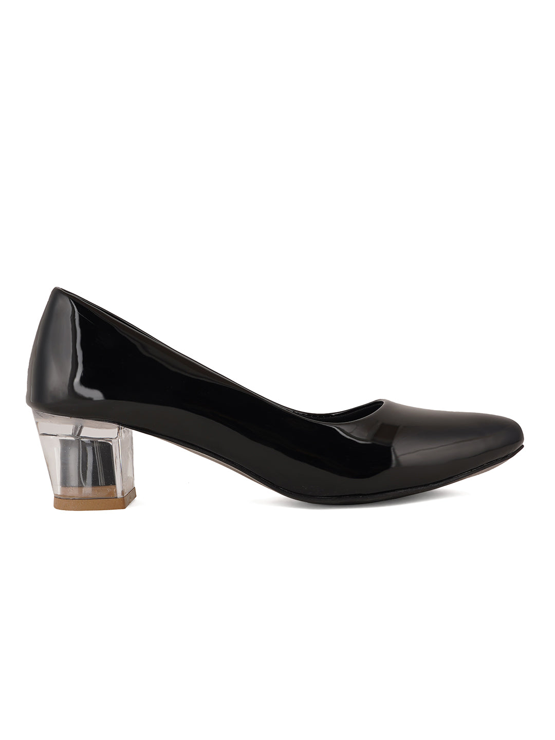 Style Shoes Black Block Heel Pumps Bellies for Women and Girls