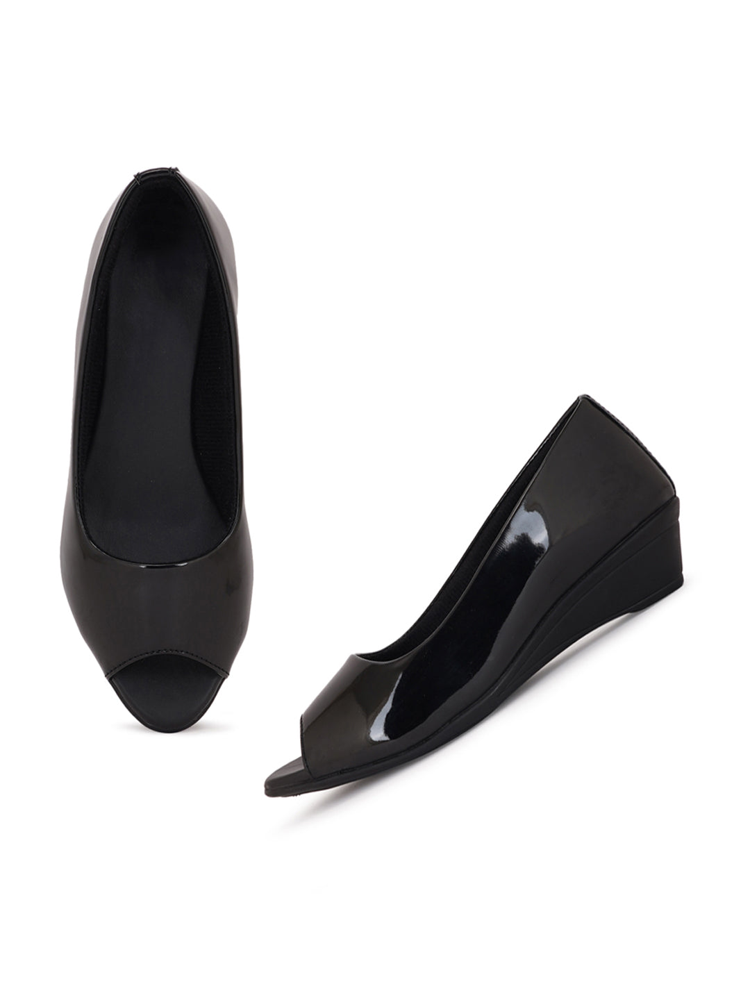 Style Shoes Black Wedge Heel Bellies For Women and Girls