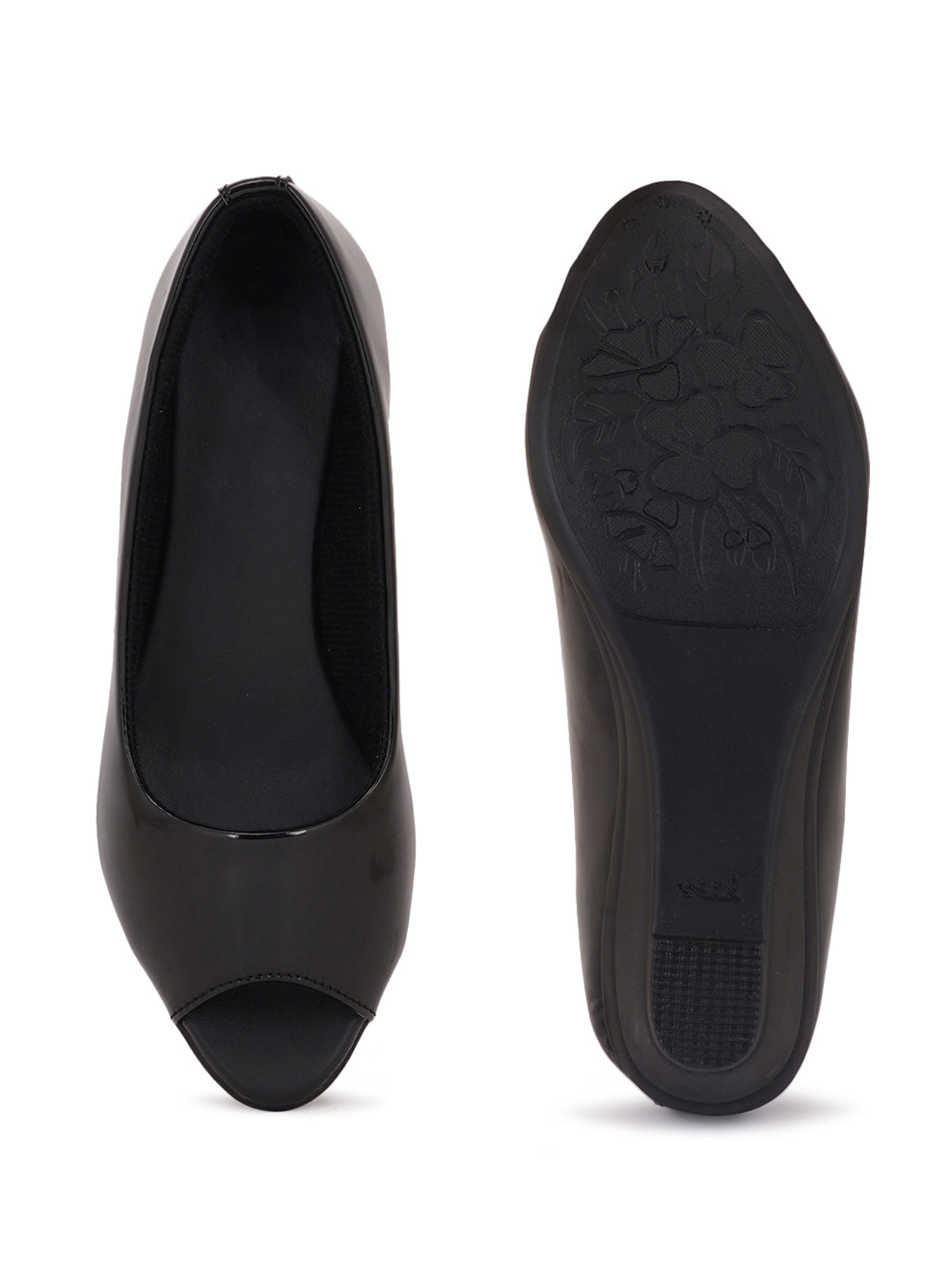 Style Shoes Black Wedge Heel Bellies For Women and Girls