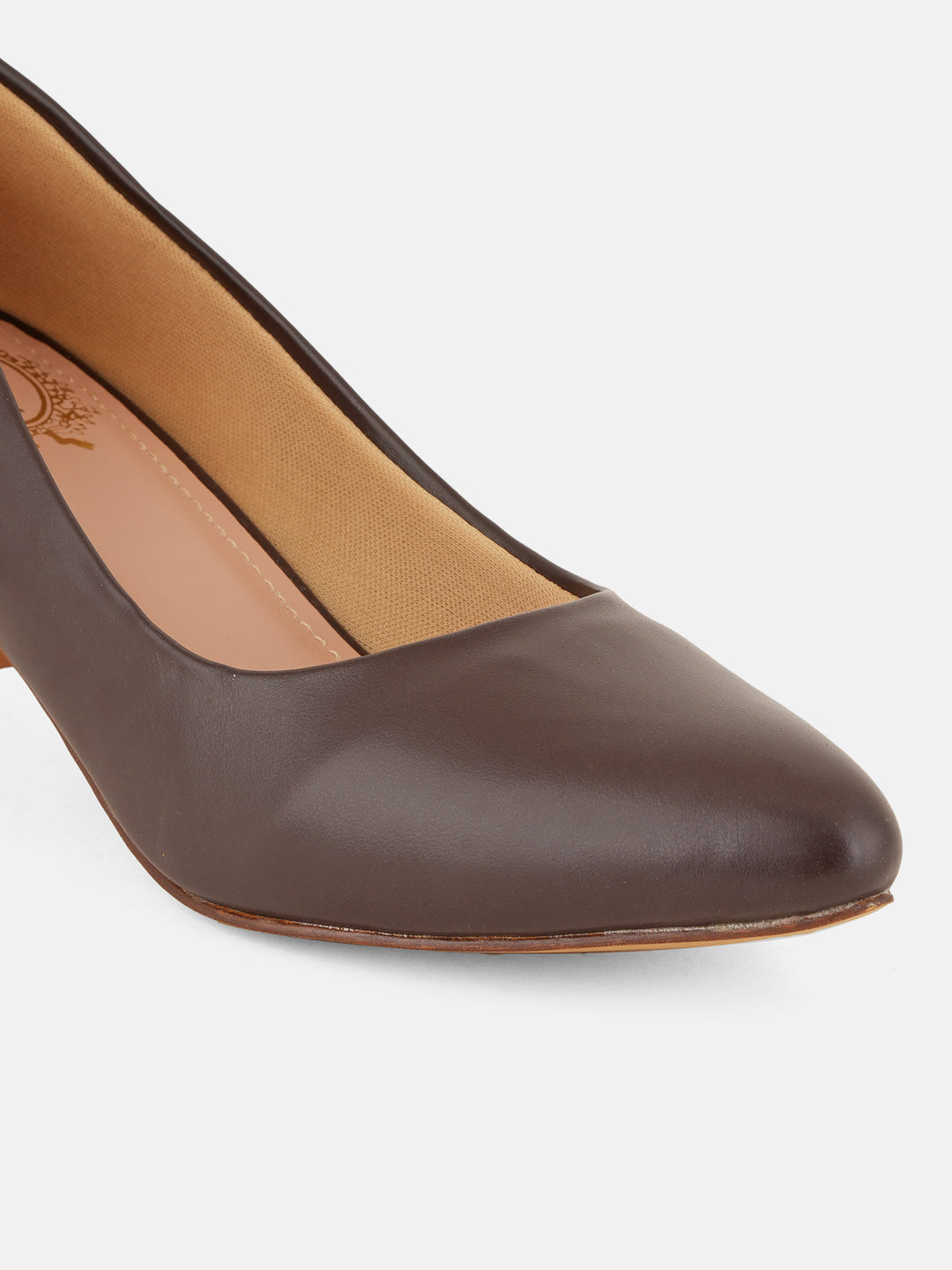 Style Shoes Brown Block Heel Pumps Bellies for Women and Girls