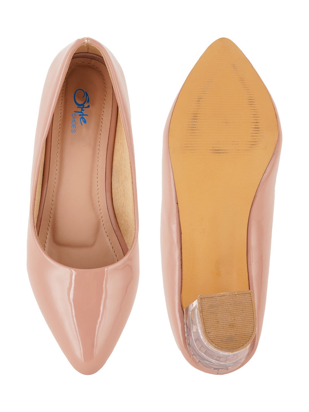 Style Shoes Peach Block Heel Pumps Bellies for Women and Girls