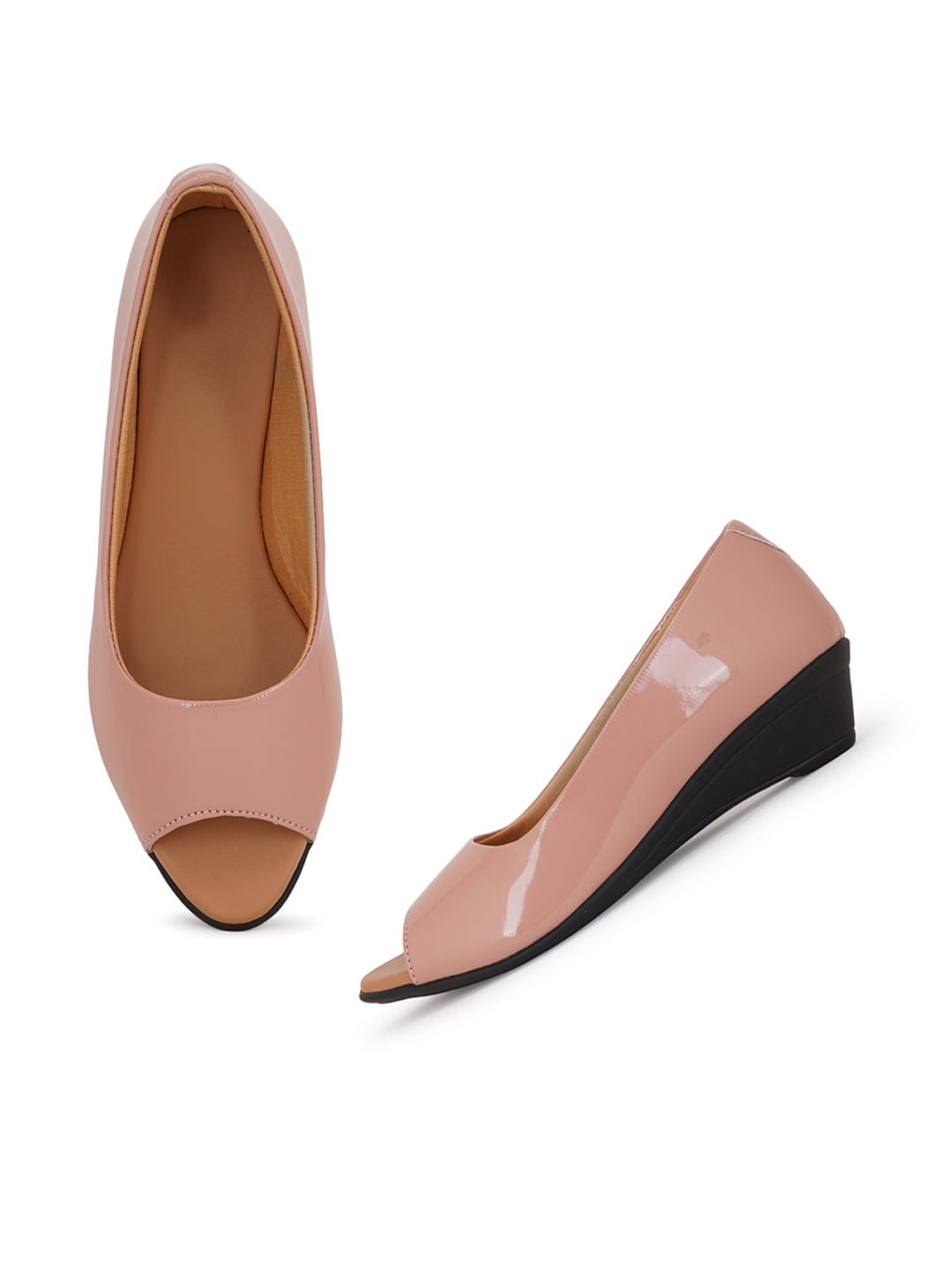 Style Shoes Pink Wedge Heel Bellies For Women and Girls