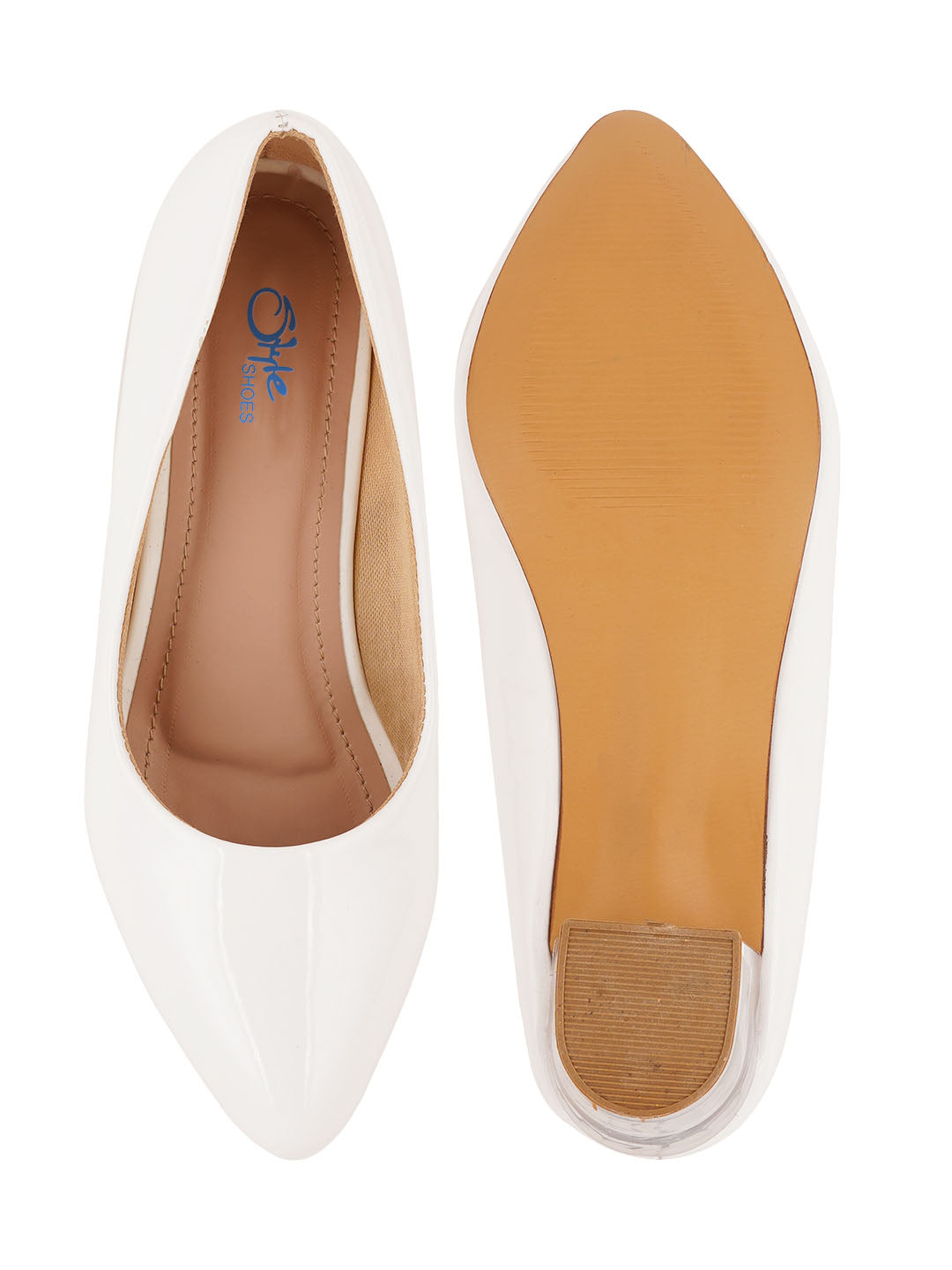 Style Shoes White Block Heel Pumps Bellies for Women and Girls
