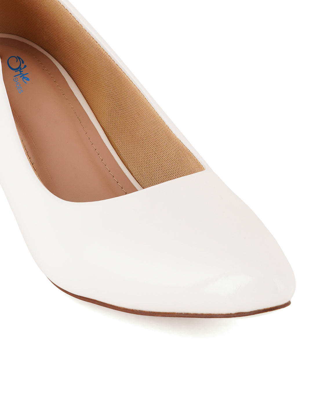 Style Shoes White Block Heel Pumps Bellies for Women and Girls