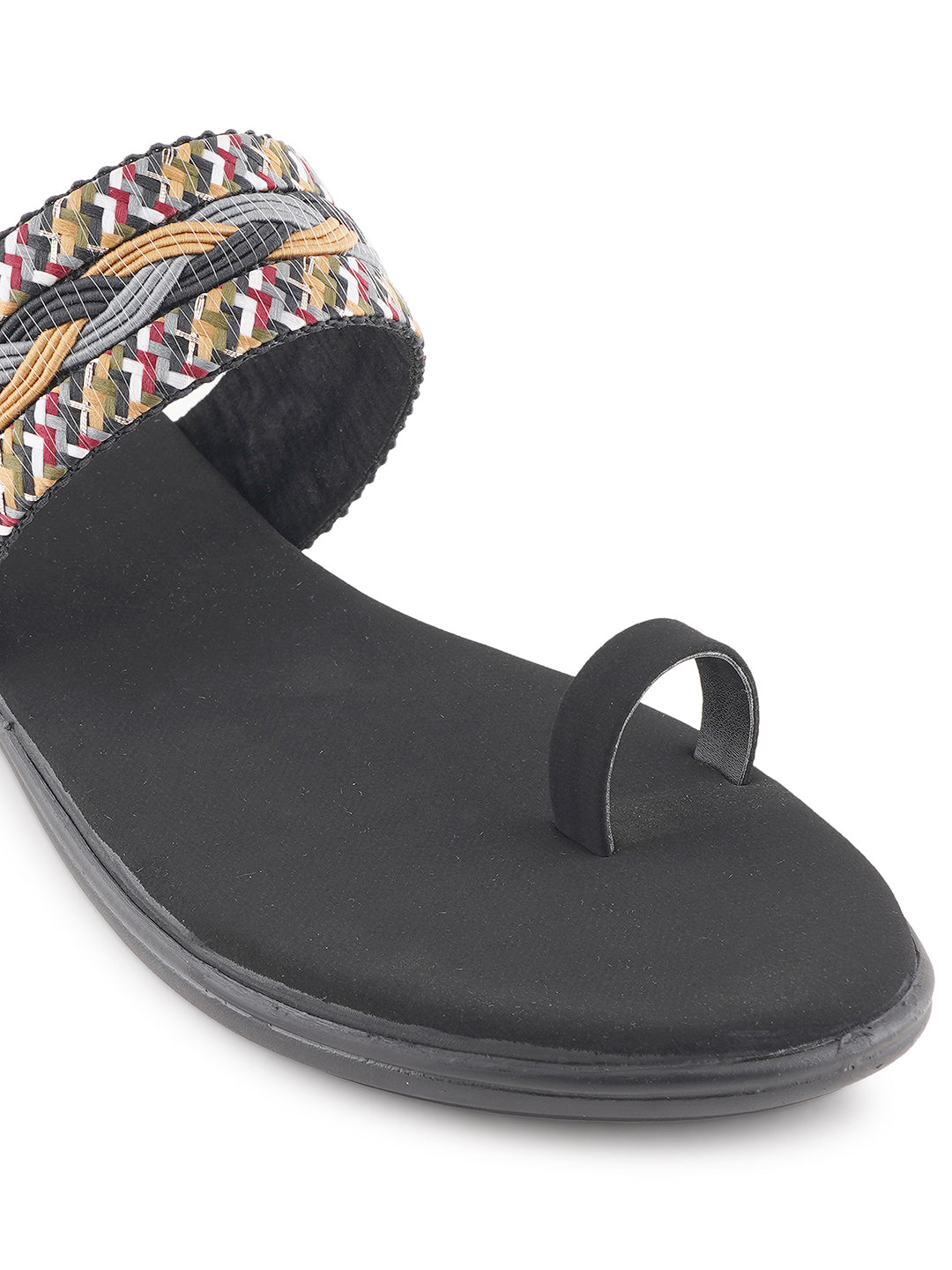Style Shoes Multi-Color Embroidered One Toe Flats for Women & Girls