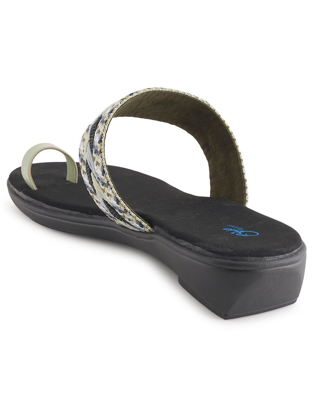 Style Shoes Green Embroidered One Toe Flats for Women & Girls