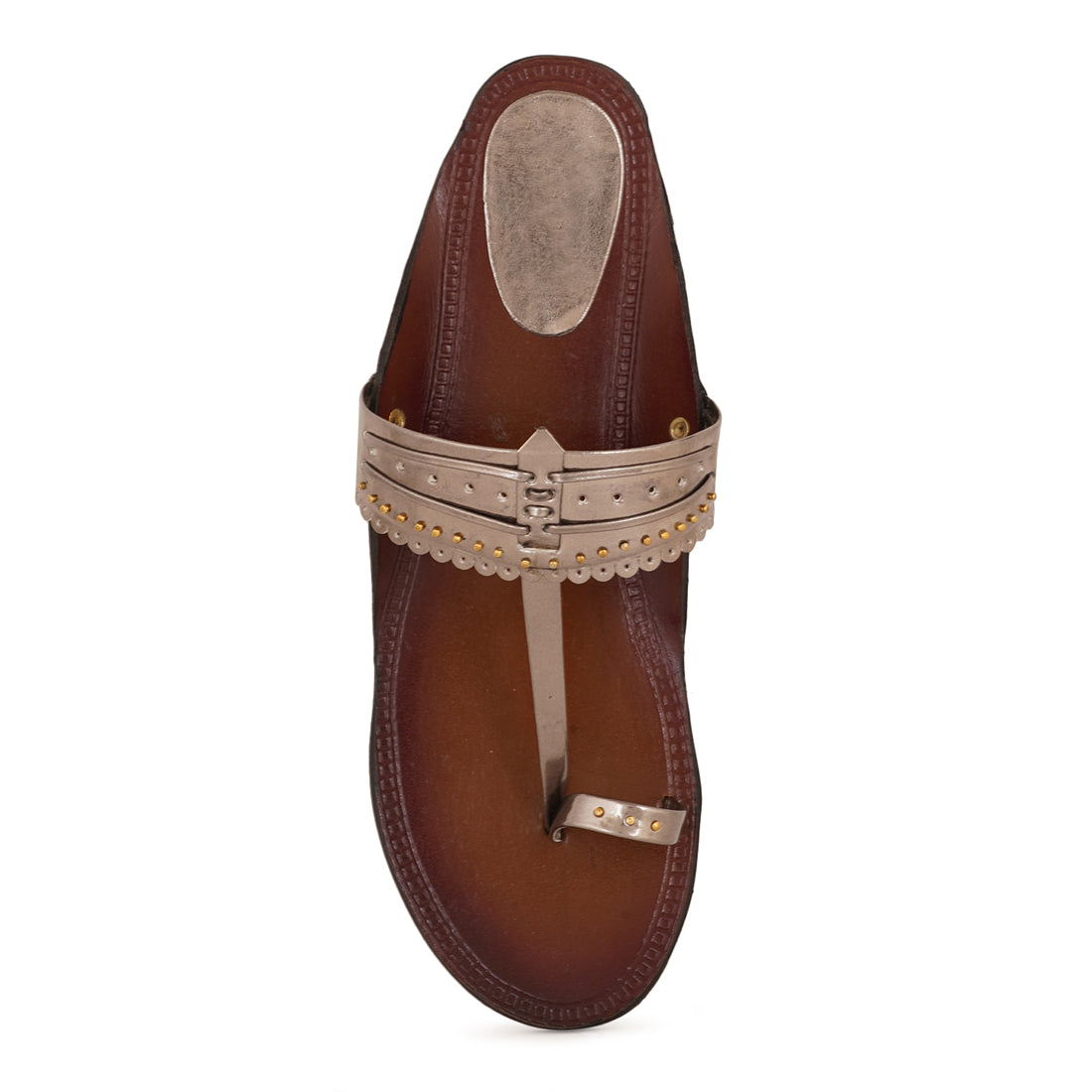Style Shoes Grey Toe-Ring Kolhapuri Flat Sandal For Women & Girls