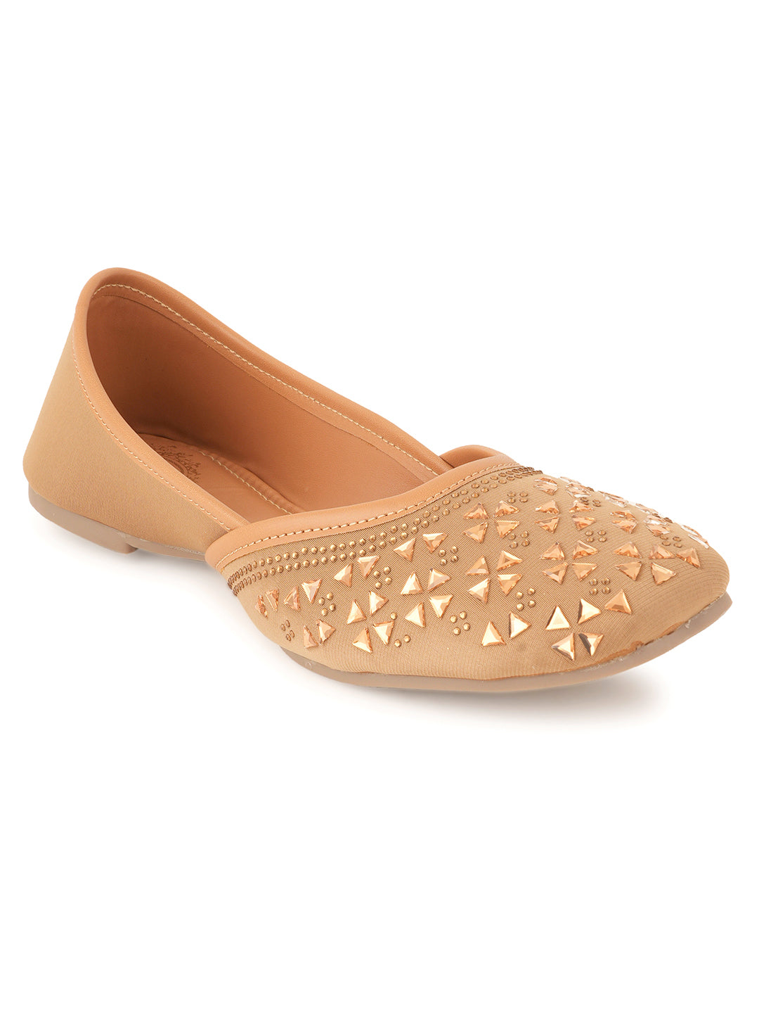 Style Shoes Designer Ethnic Embellished Square Toe Mojaris/Jutti For Women and Girls