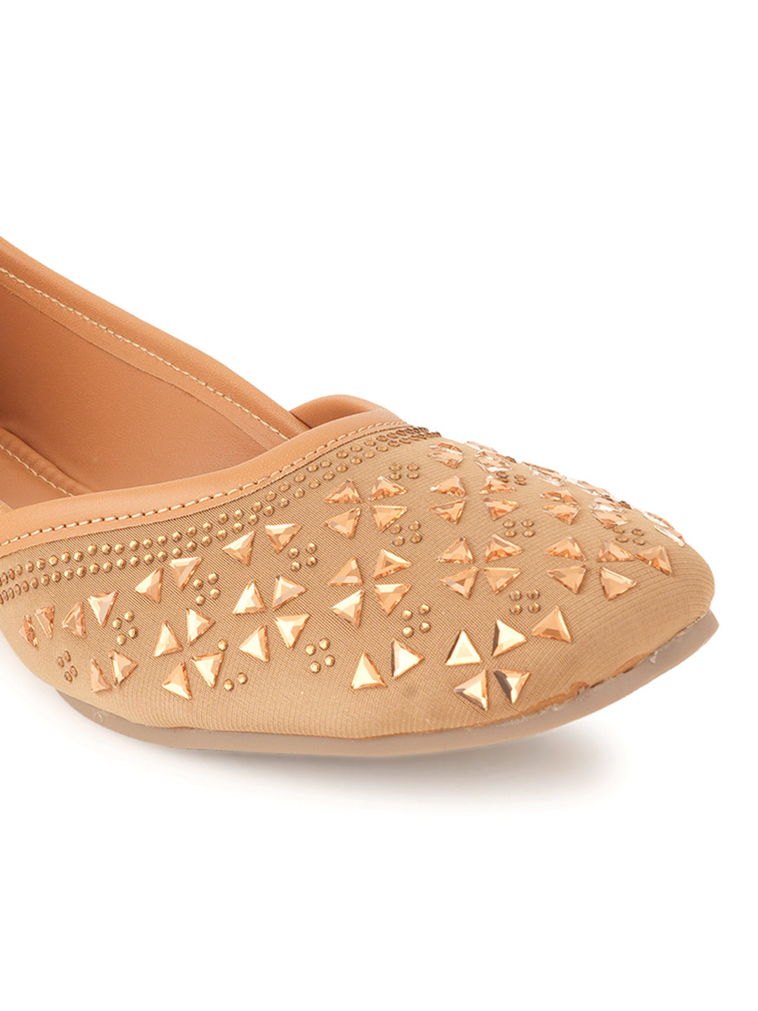 Style Shoes Designer Ethnic Embellished Square Toe Mojaris/Jutti For Women and Girls