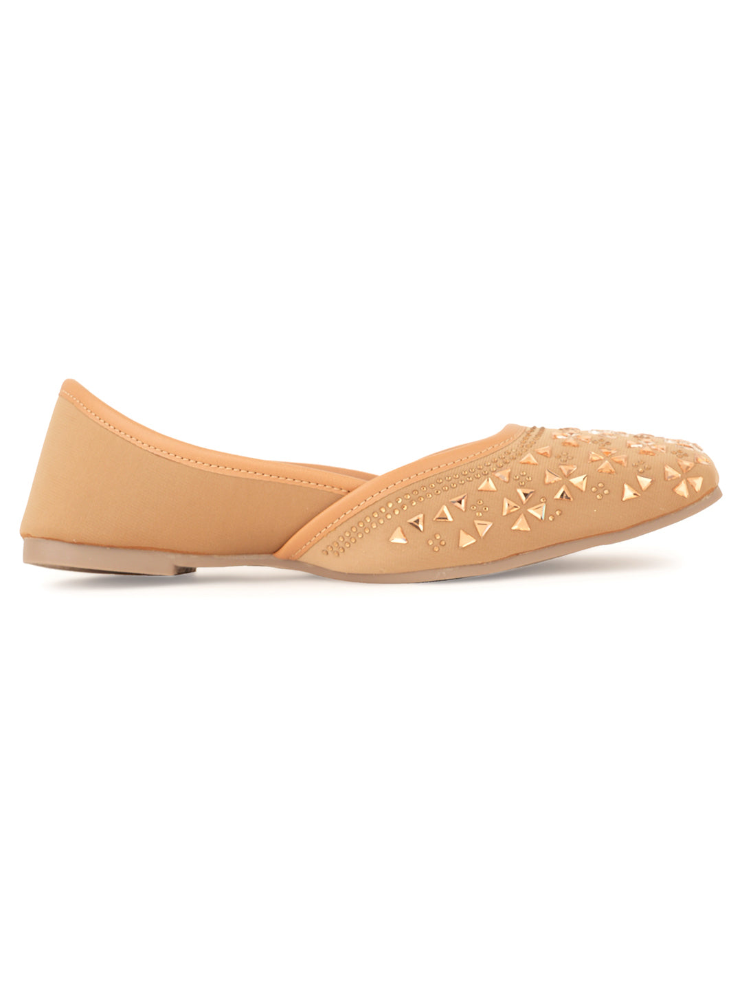 Style Shoes Designer Ethnic Embellished Square Toe Mojaris/Jutti For Women and Girls